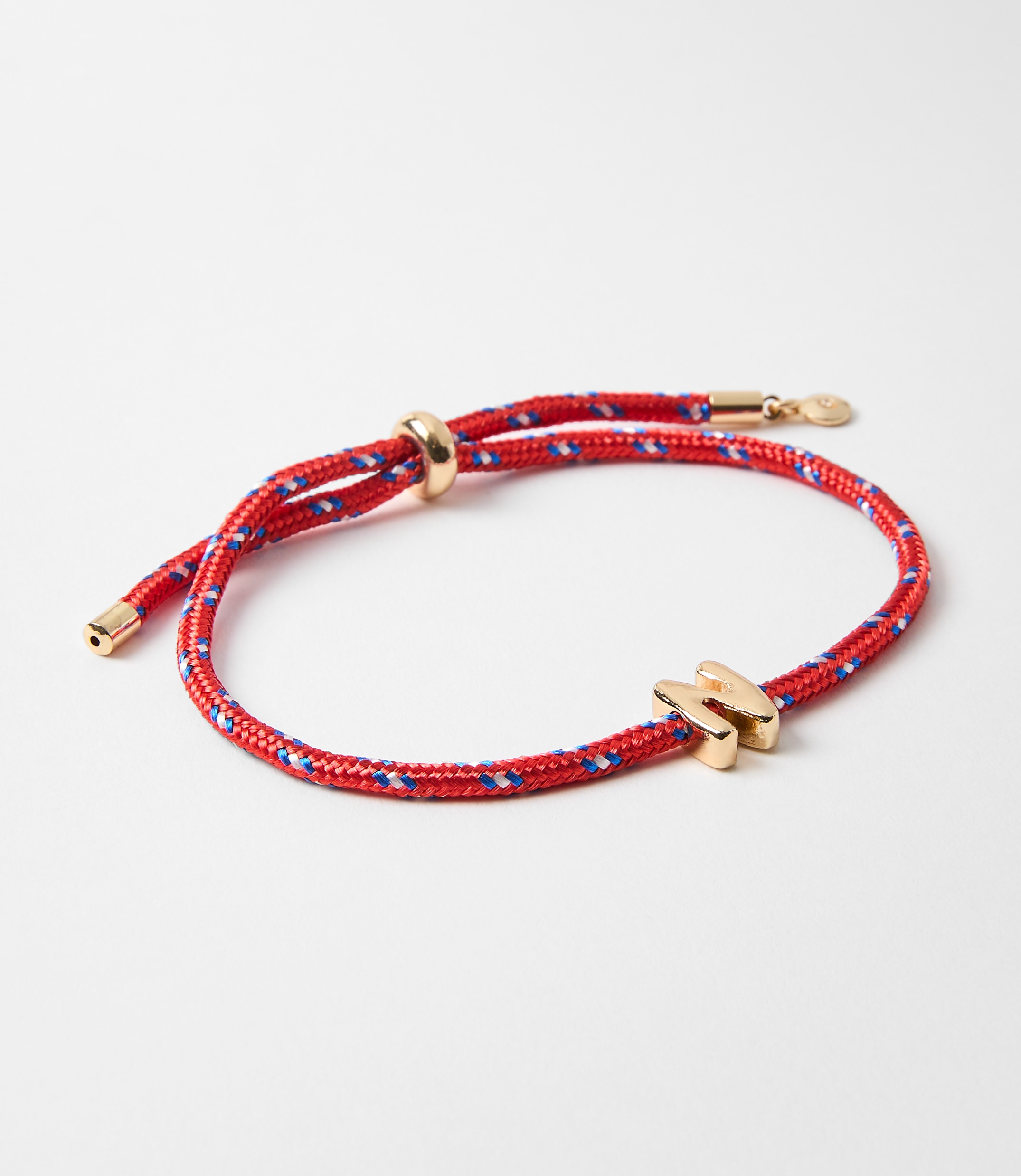 Rope Pull Tie Initial Bracelet