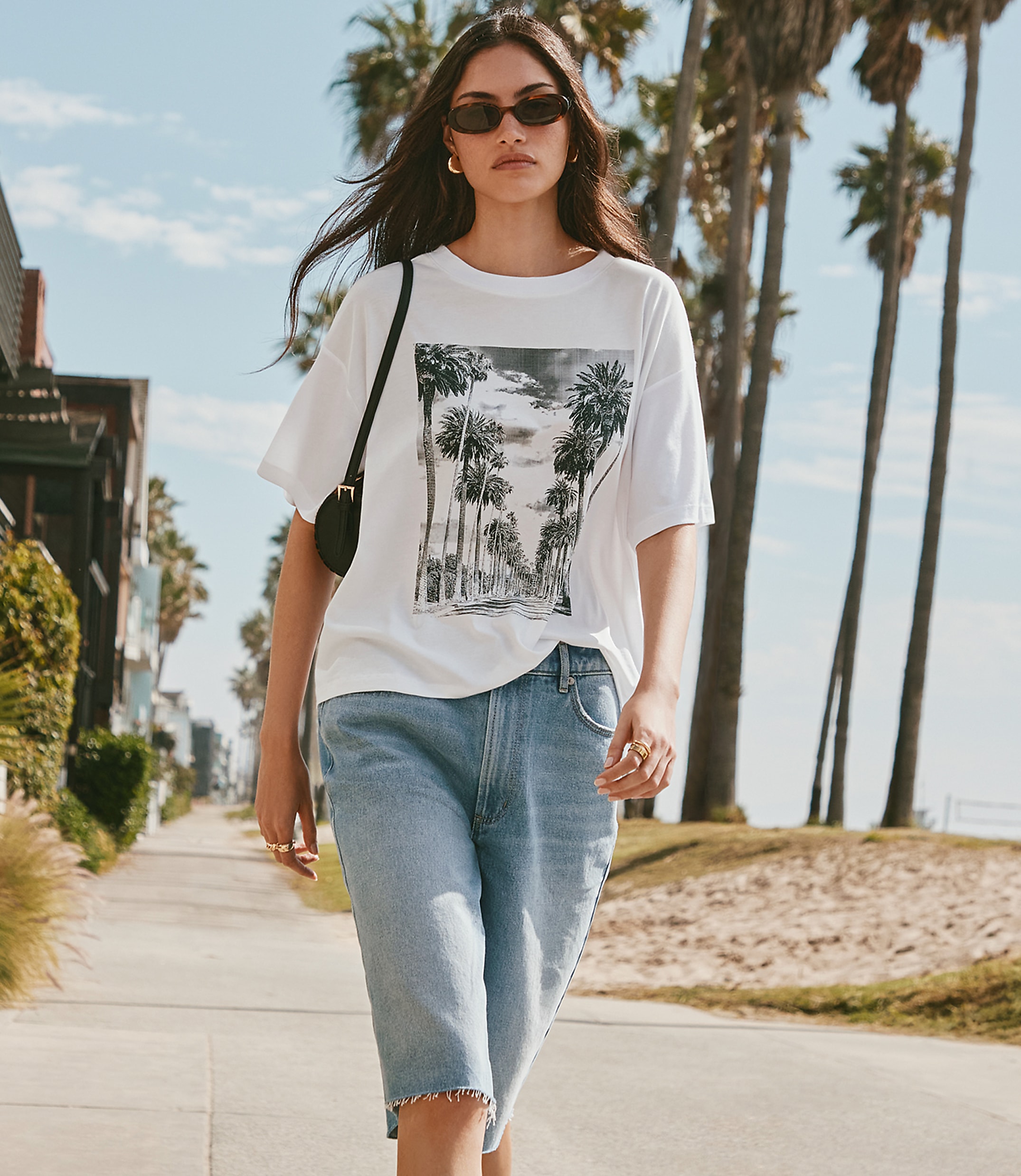 Palm Tree Oversized Jersey Tee