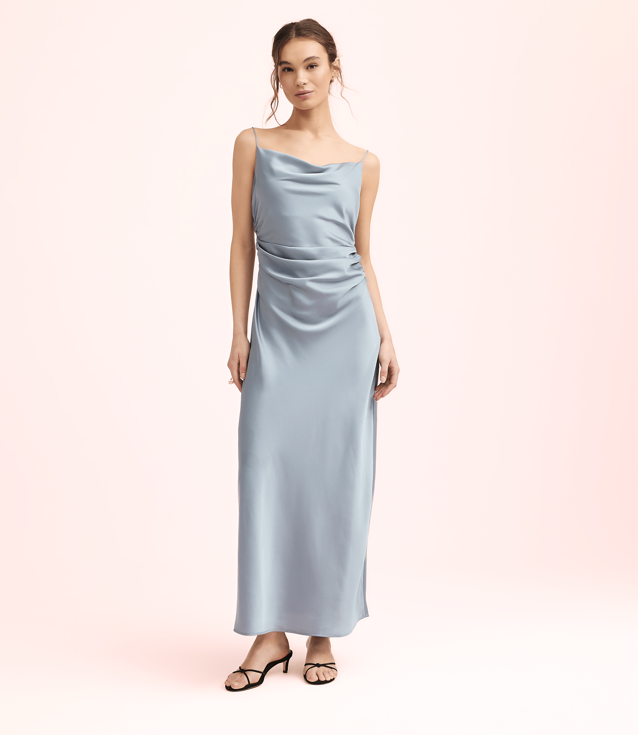 Lately Satin Bias Cowl Neck Gown