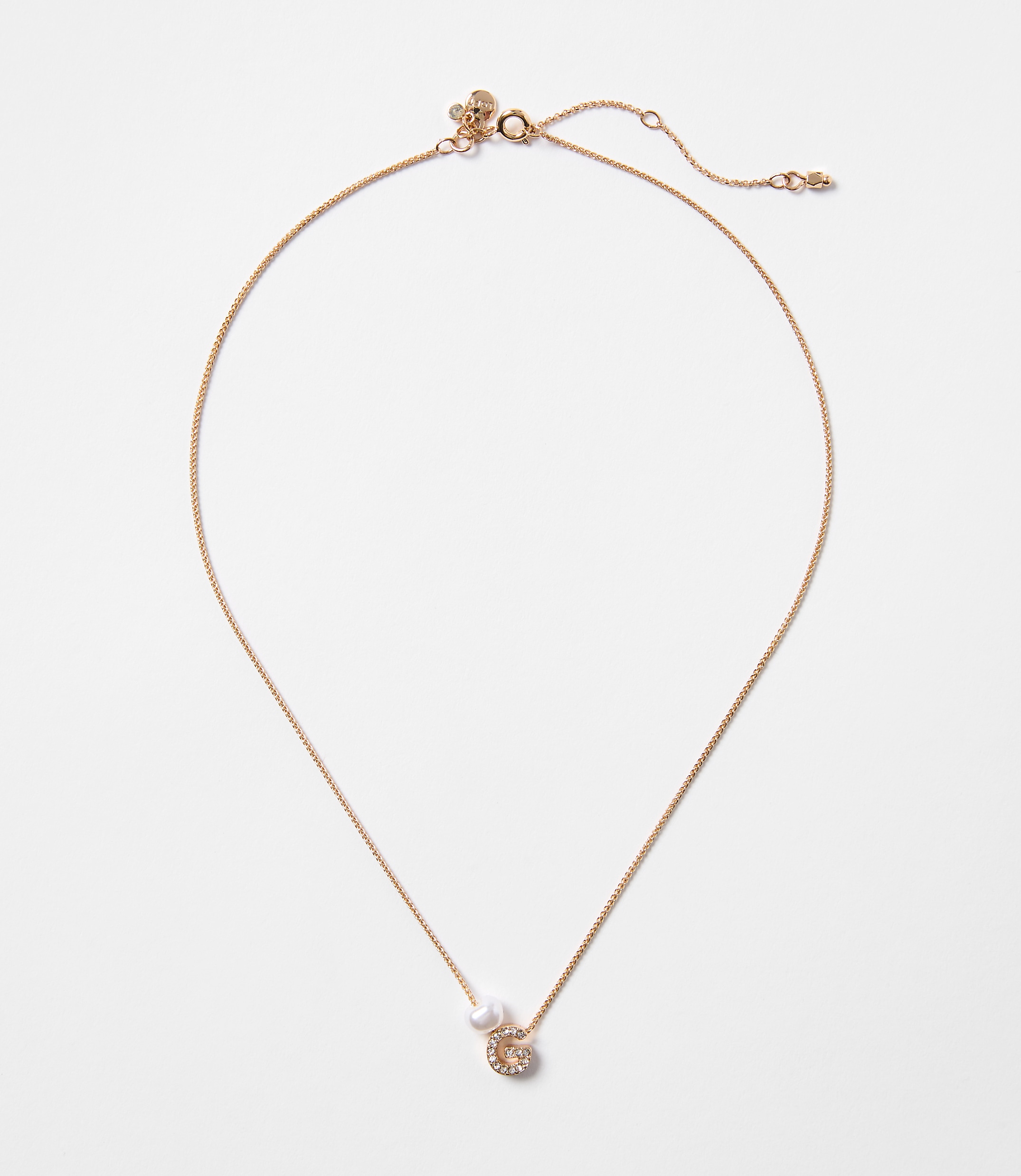 Pearlized Pave Initial Necklace
