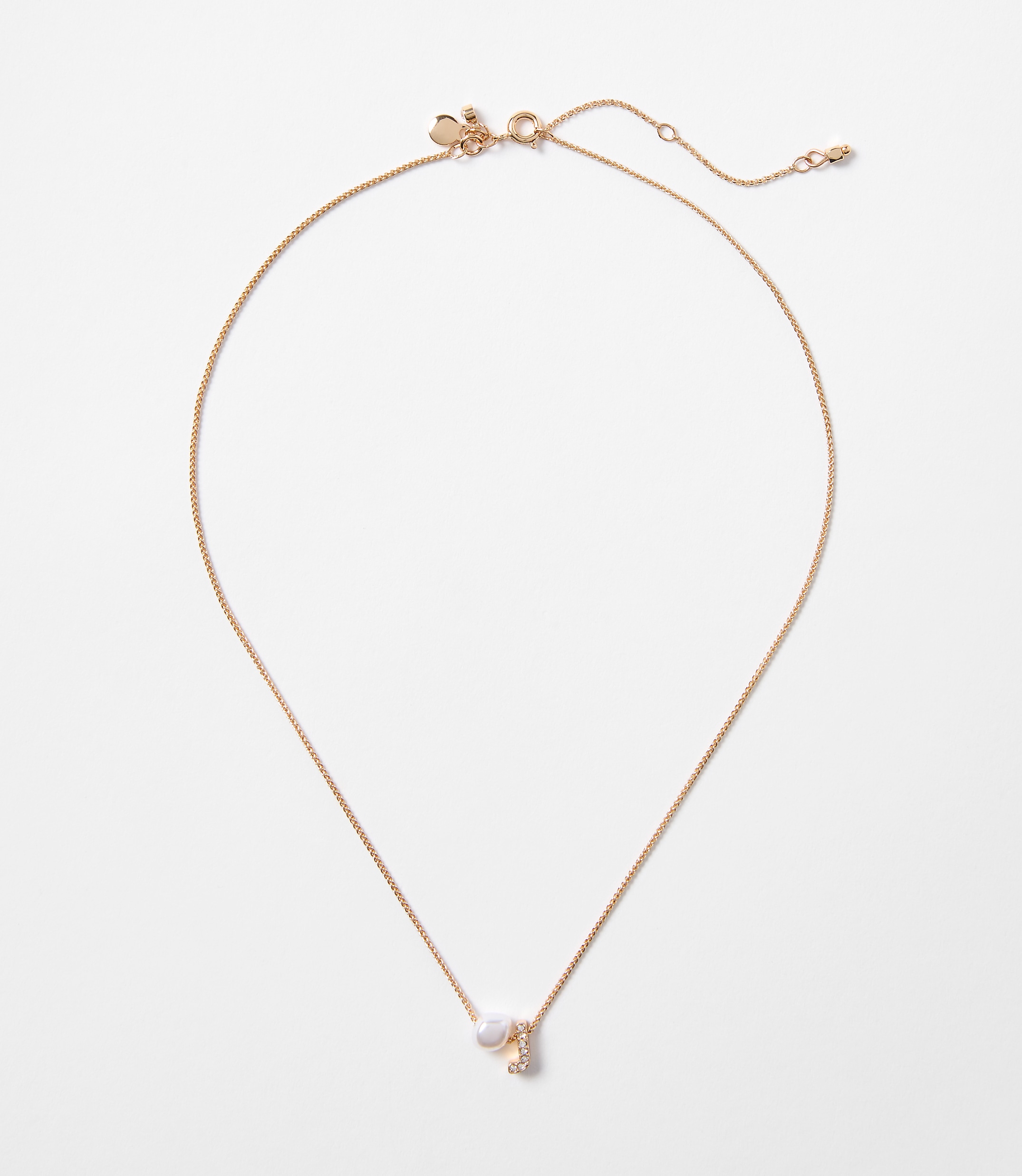 Pearlized Pave Initial Necklace
