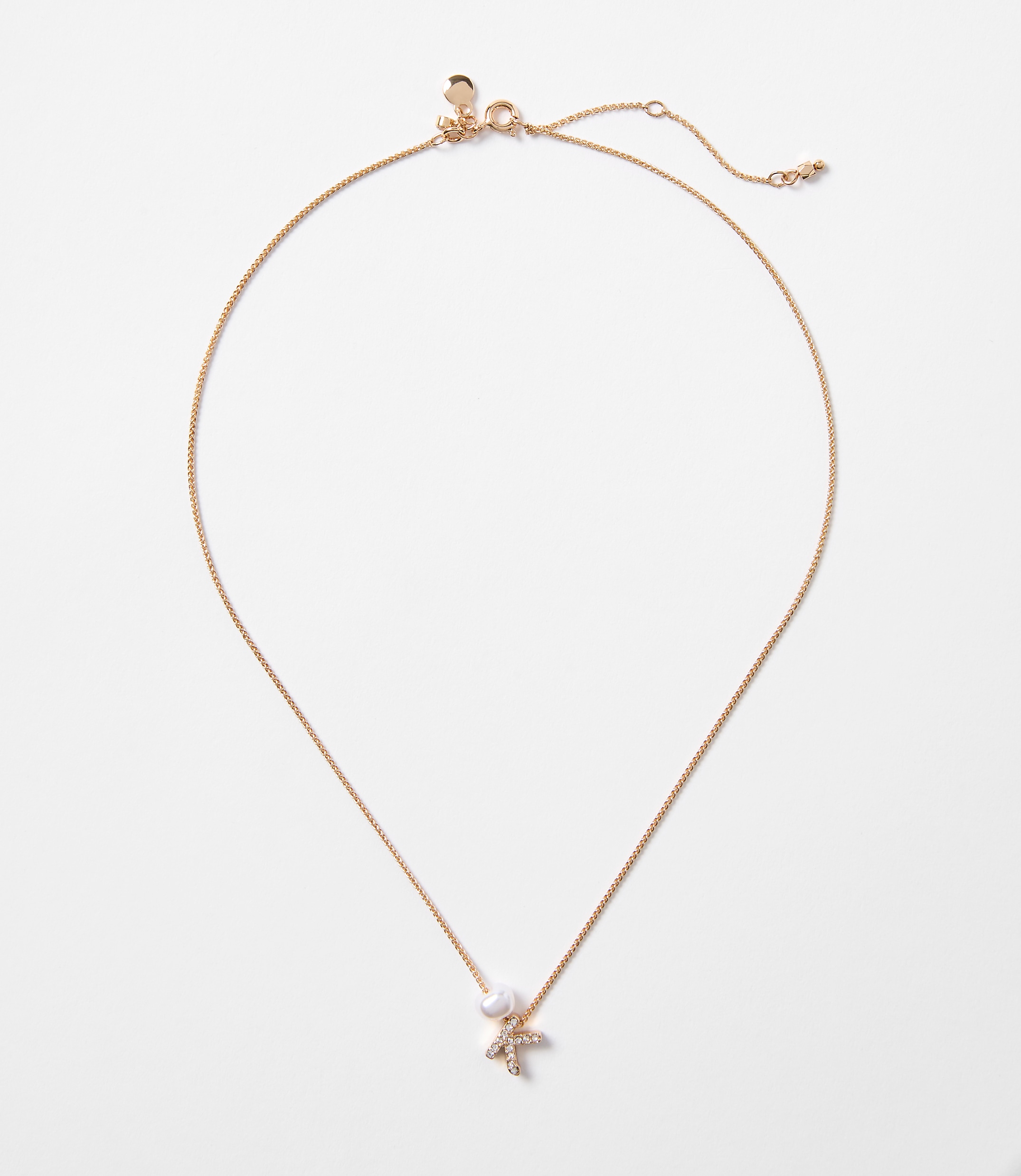 Pearlized Pave Initial Necklace