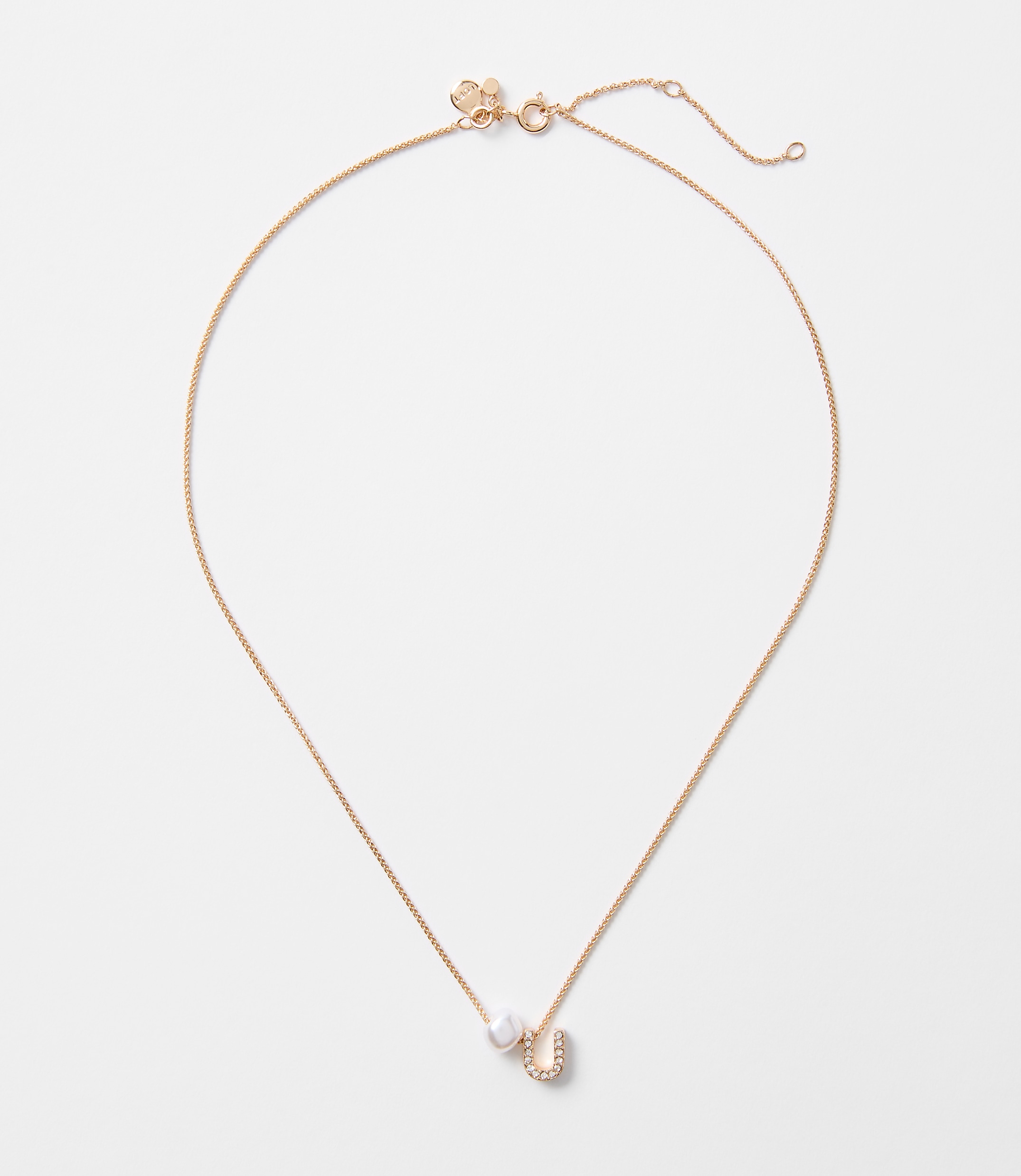 Pearlized Pave Initial Necklace
