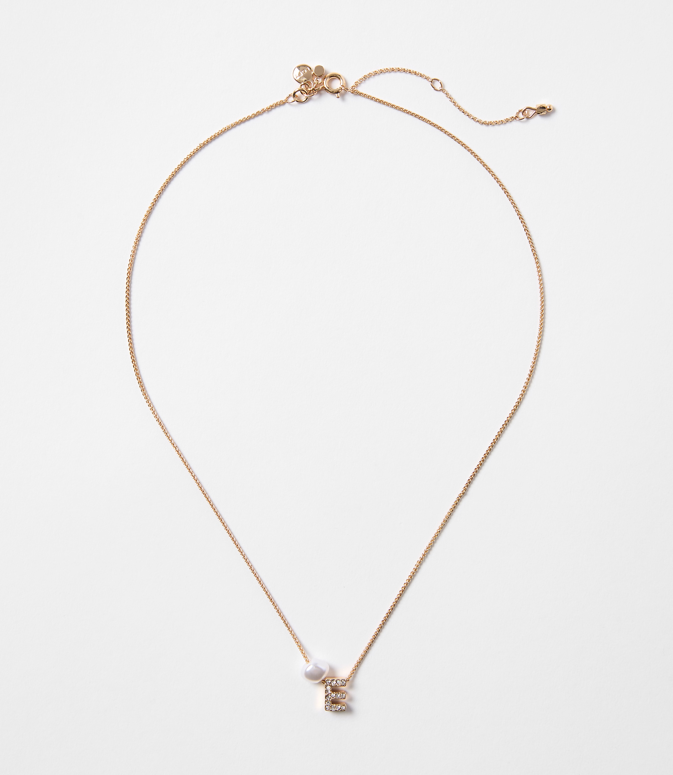 Pearlized Pave Initial Necklace