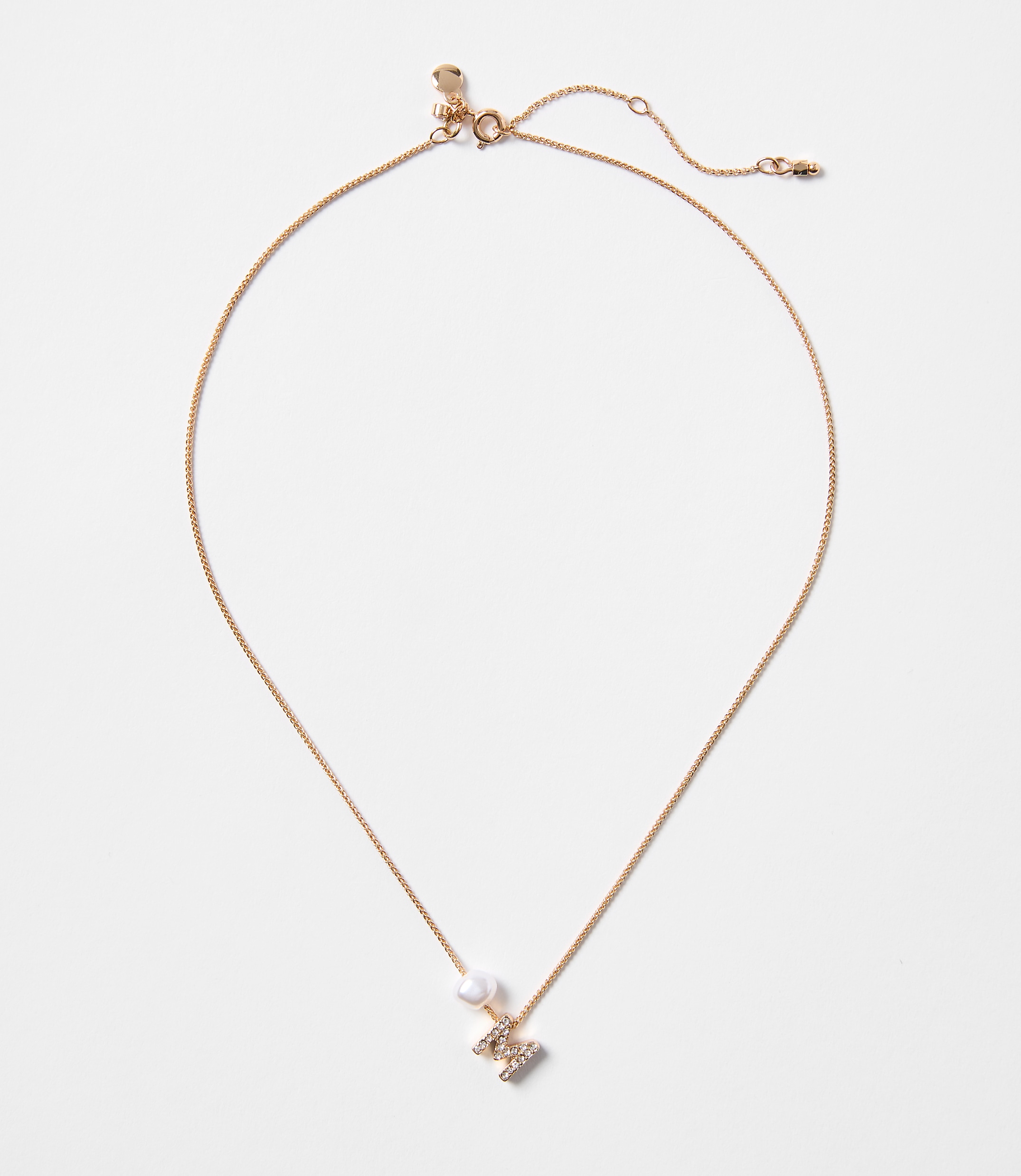 Pearlized Pave Initial Necklace