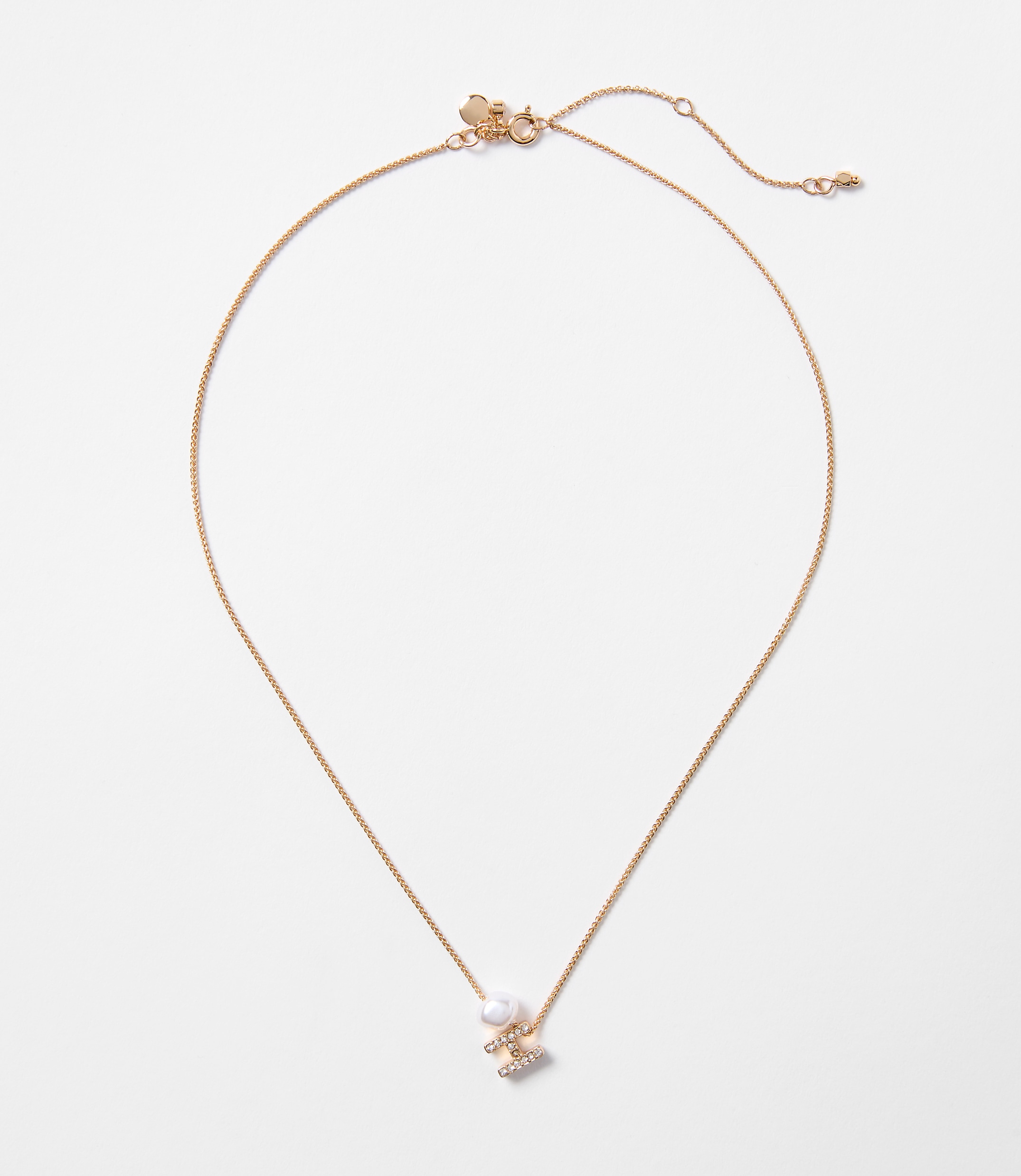 Pearlized Pave Initial Necklace