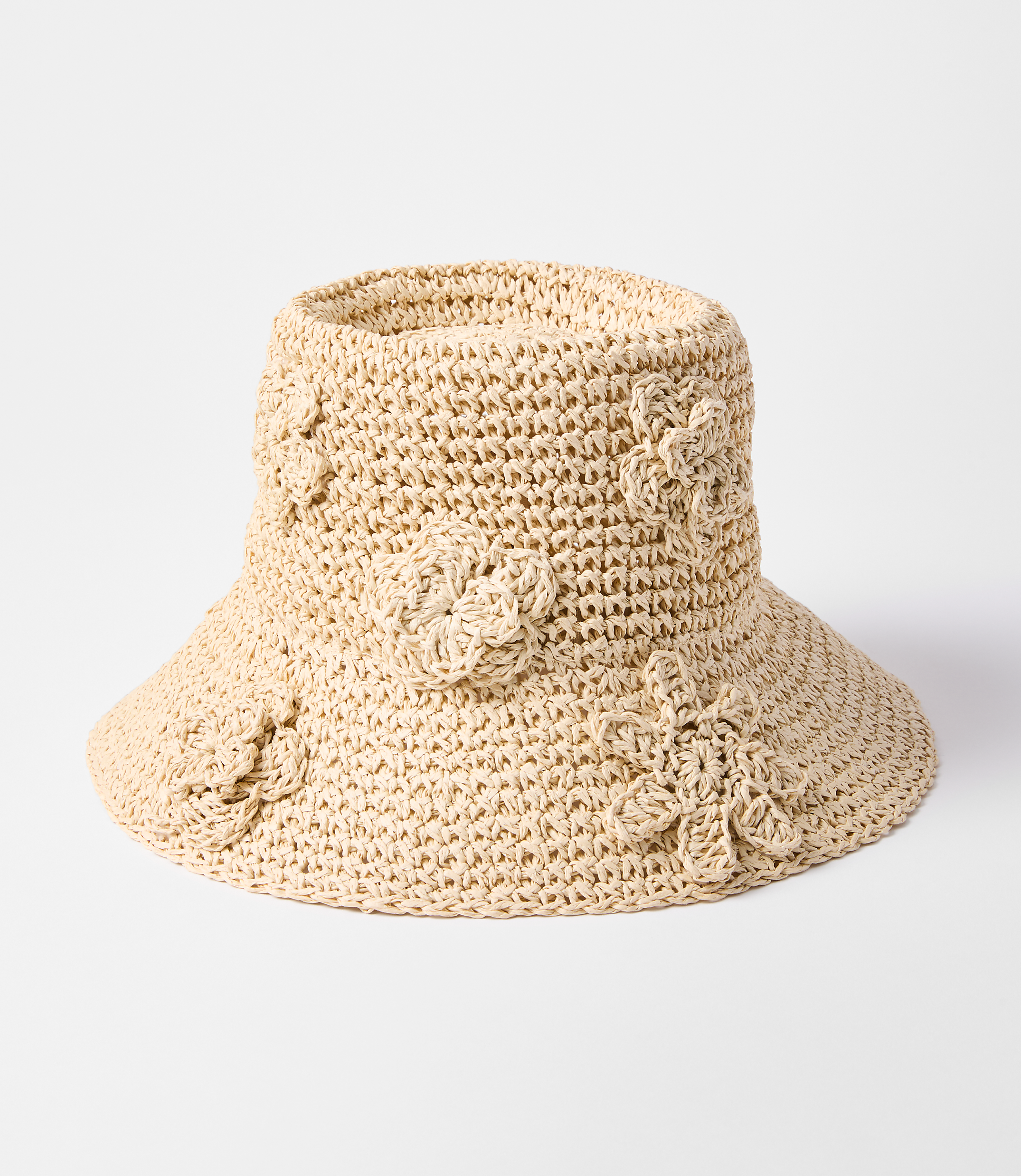 Floral Raffia Bucket Hat