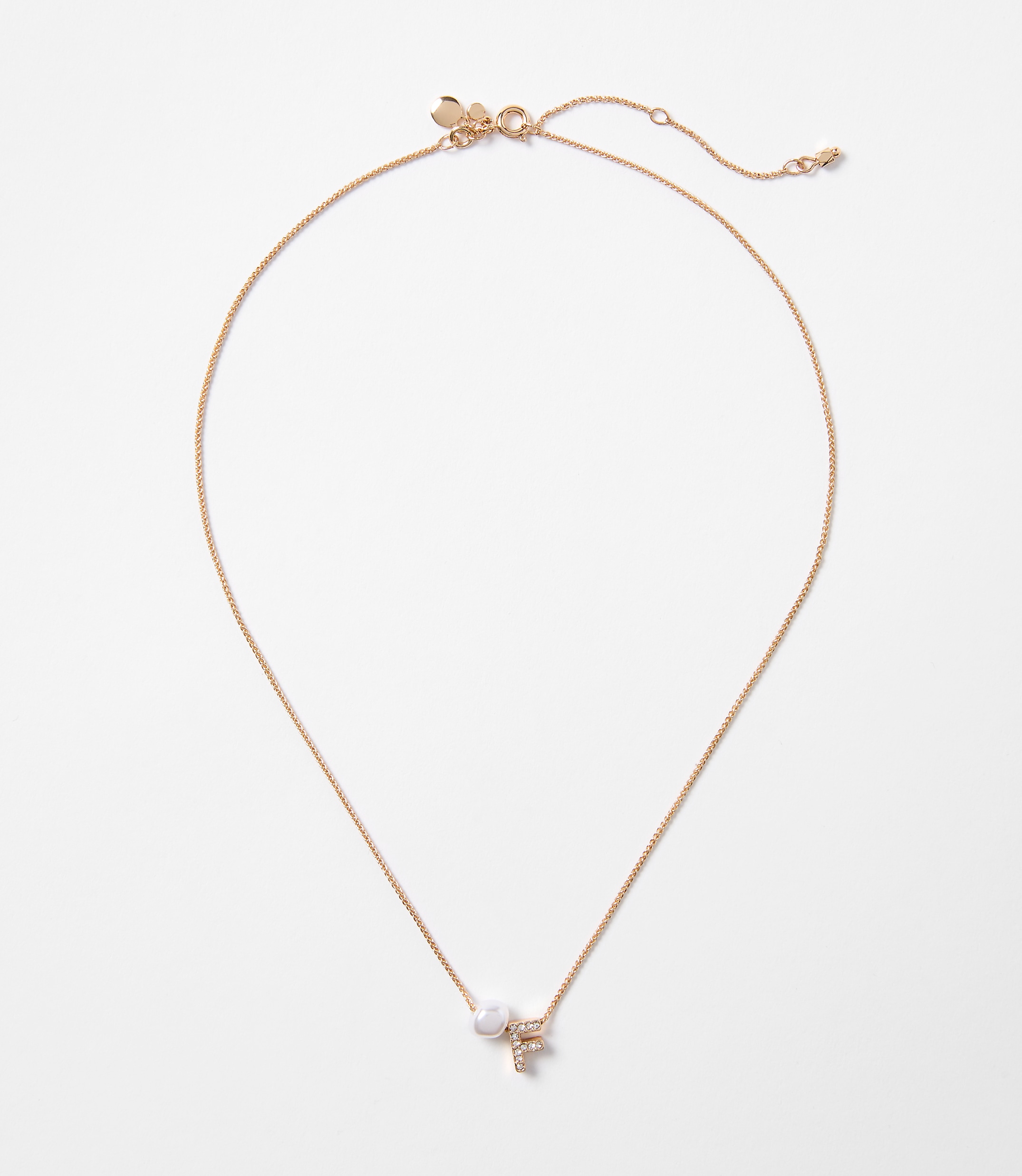 Pearlized Pave Initial Necklace