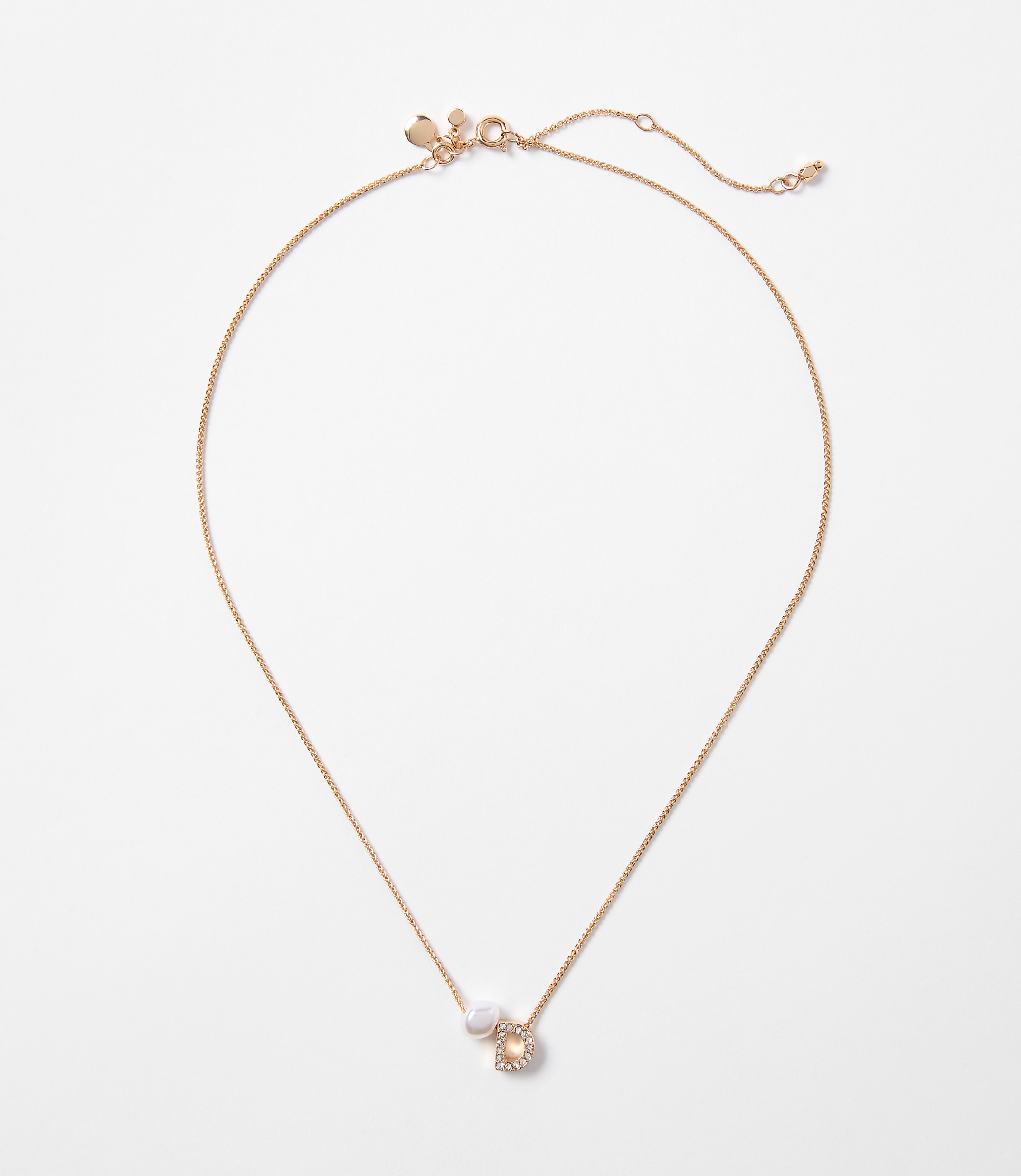 Pearlized Pave Initial Necklace