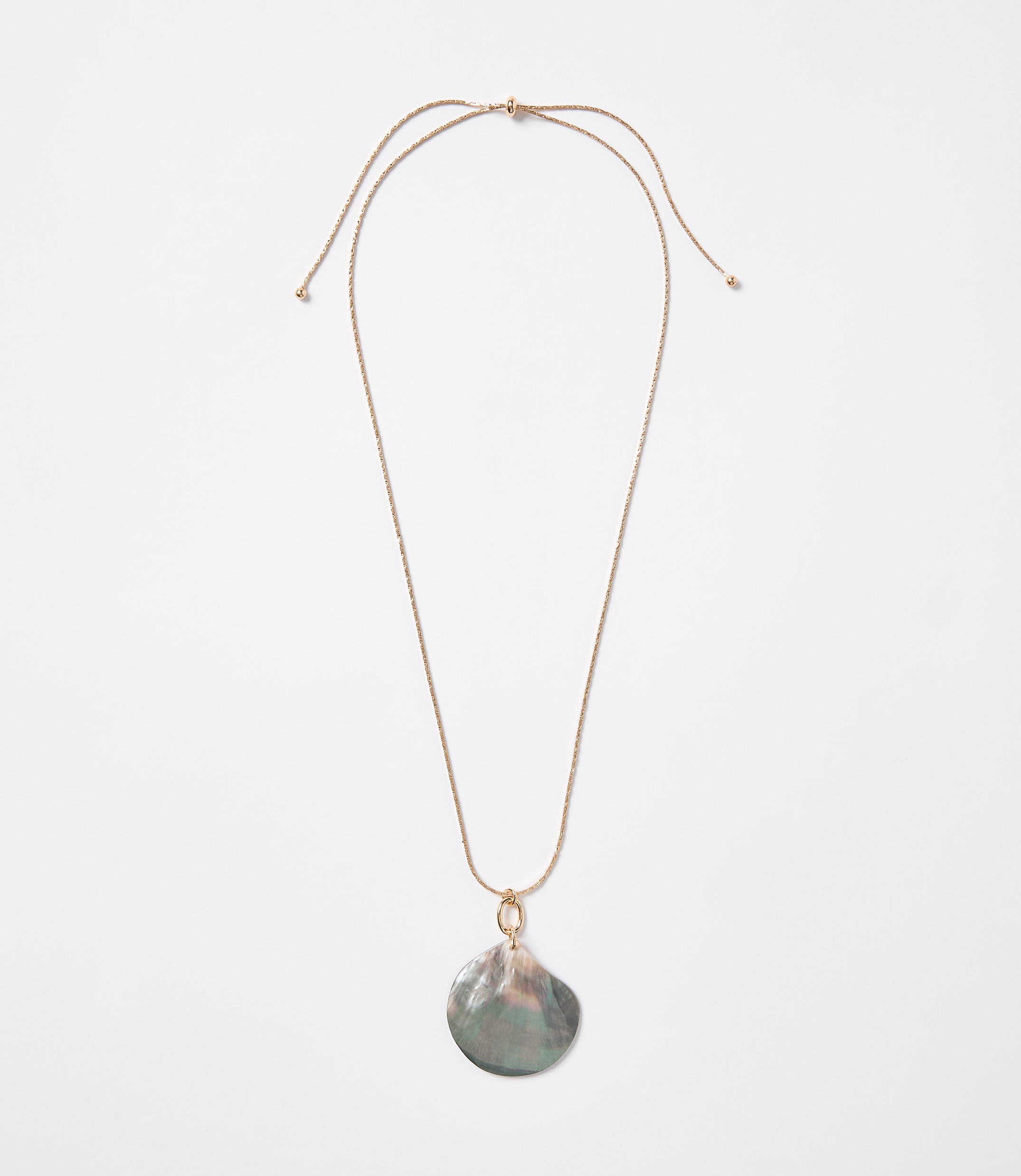 Shell Pull Tie Statement Necklace