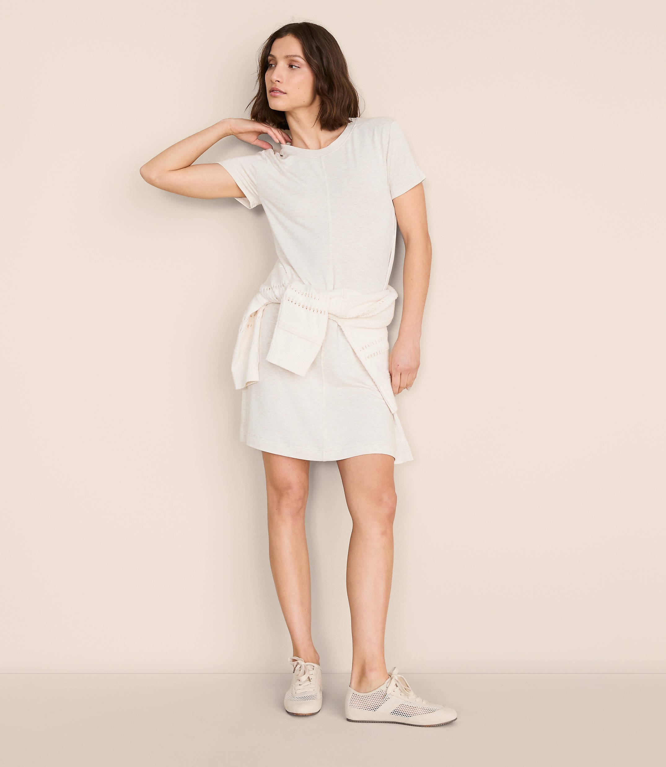 Petite Lou & Grey Heathered Signaturesoft Mini Pocket Tee Dress