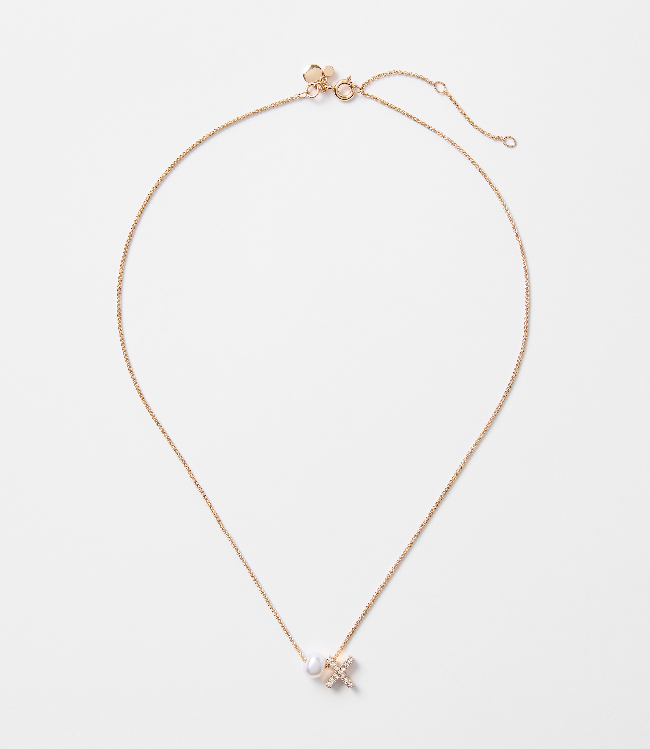 Pearlized Pave Initial Necklace
