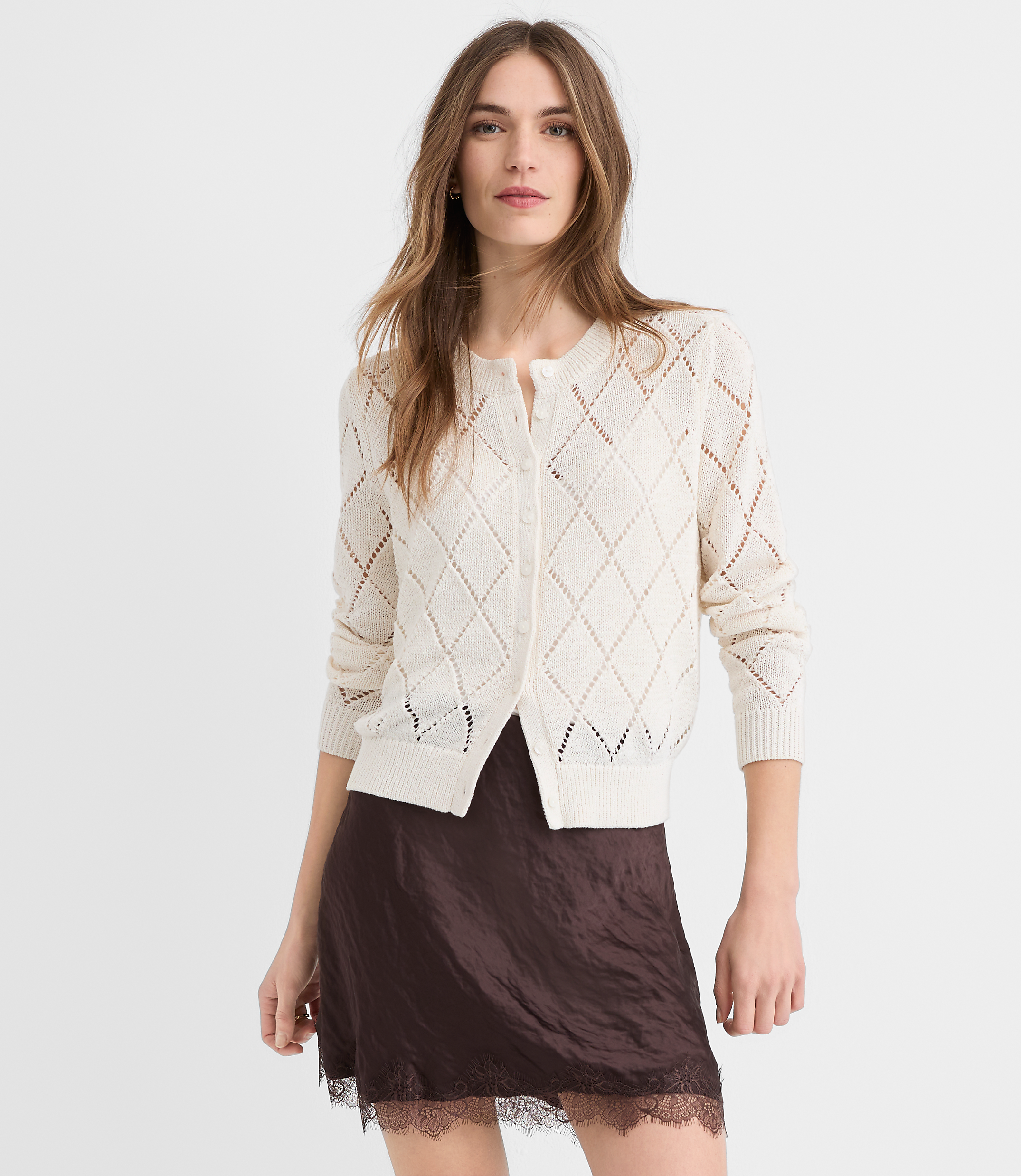 Diamond Pointelle Cardigan