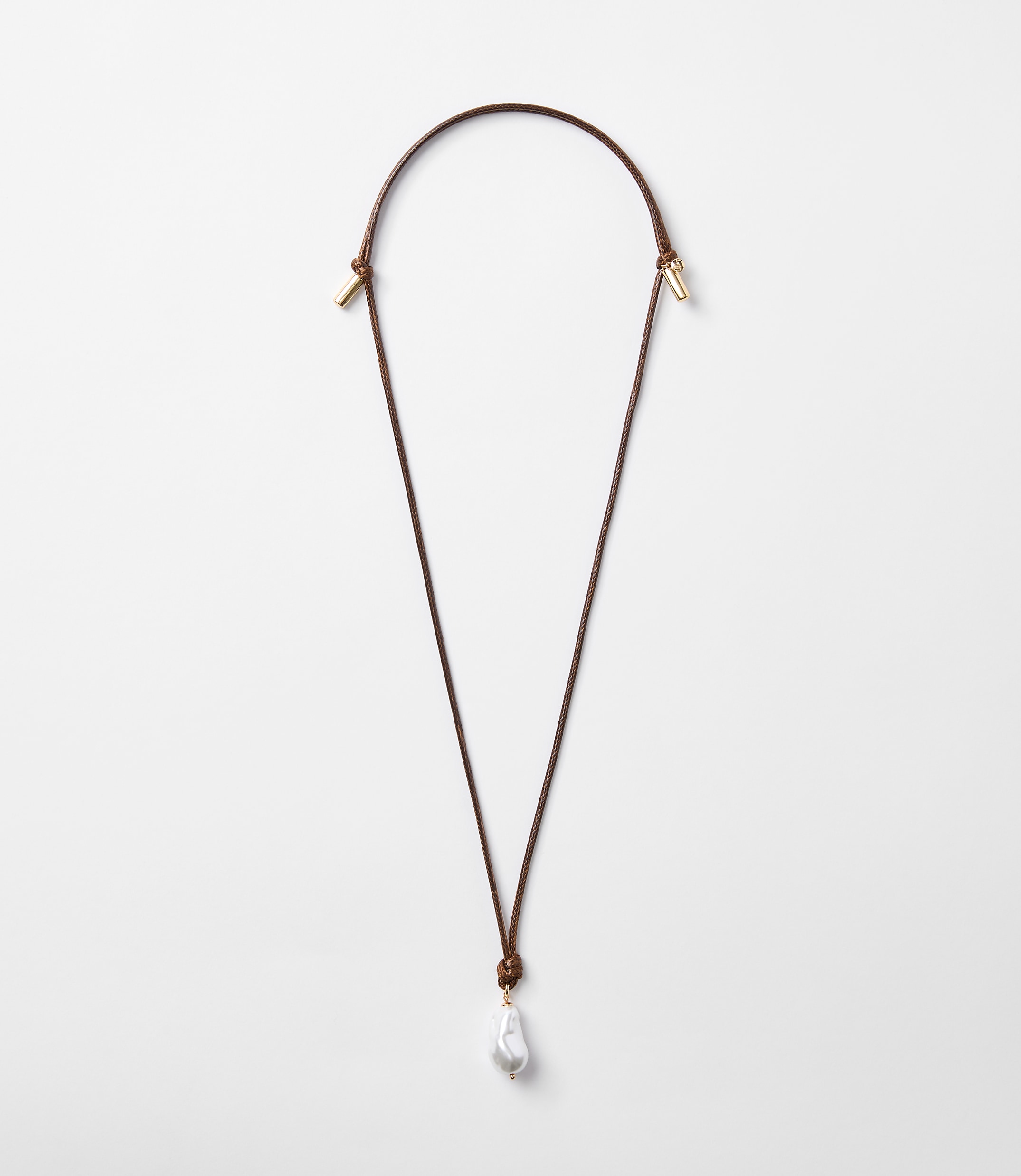 Pearlized Cord Pull Tie Necklace