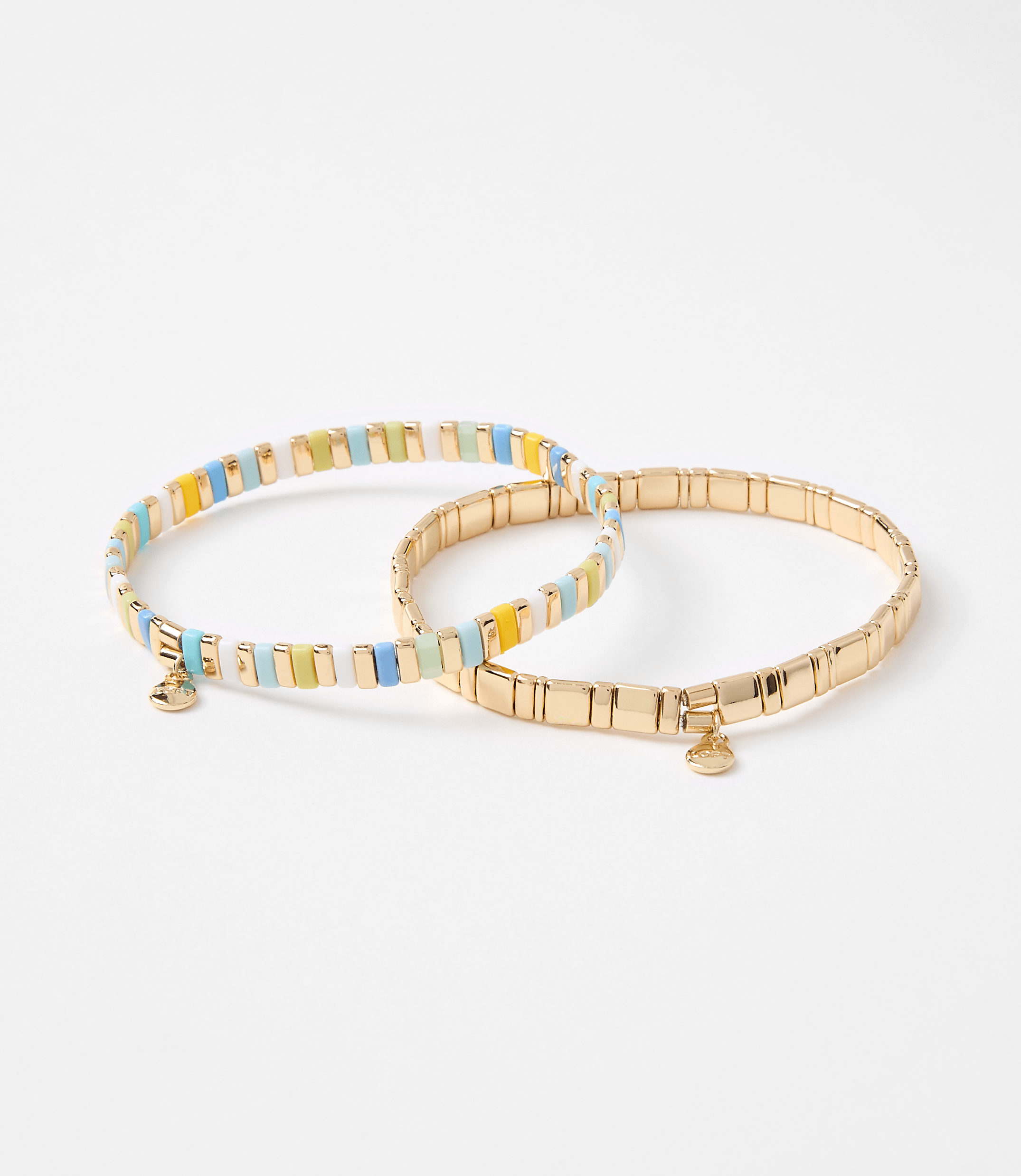 Multicolored Chicklet Bracelet Set