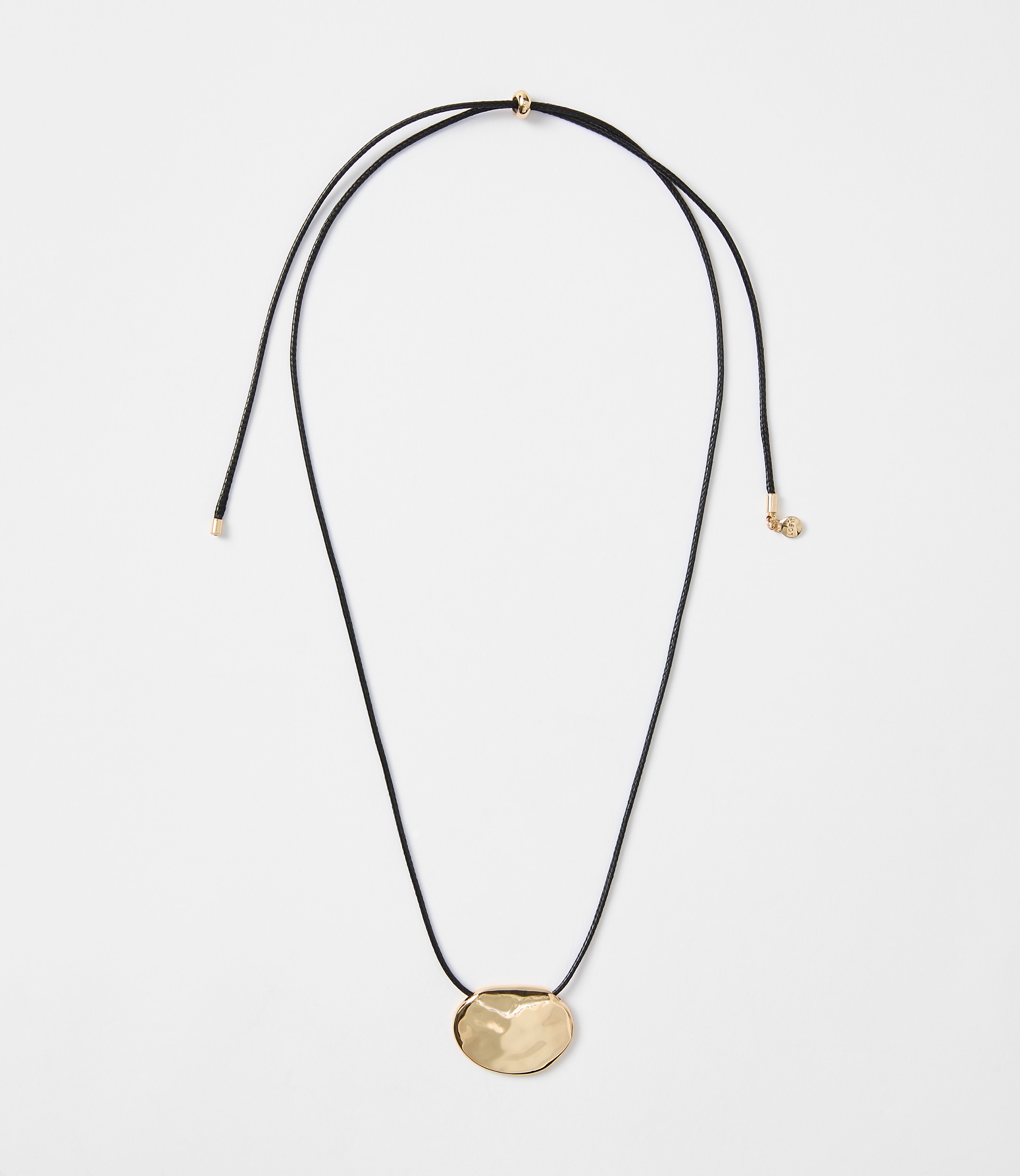 Molded Metal Pull Tie Cord Necklace