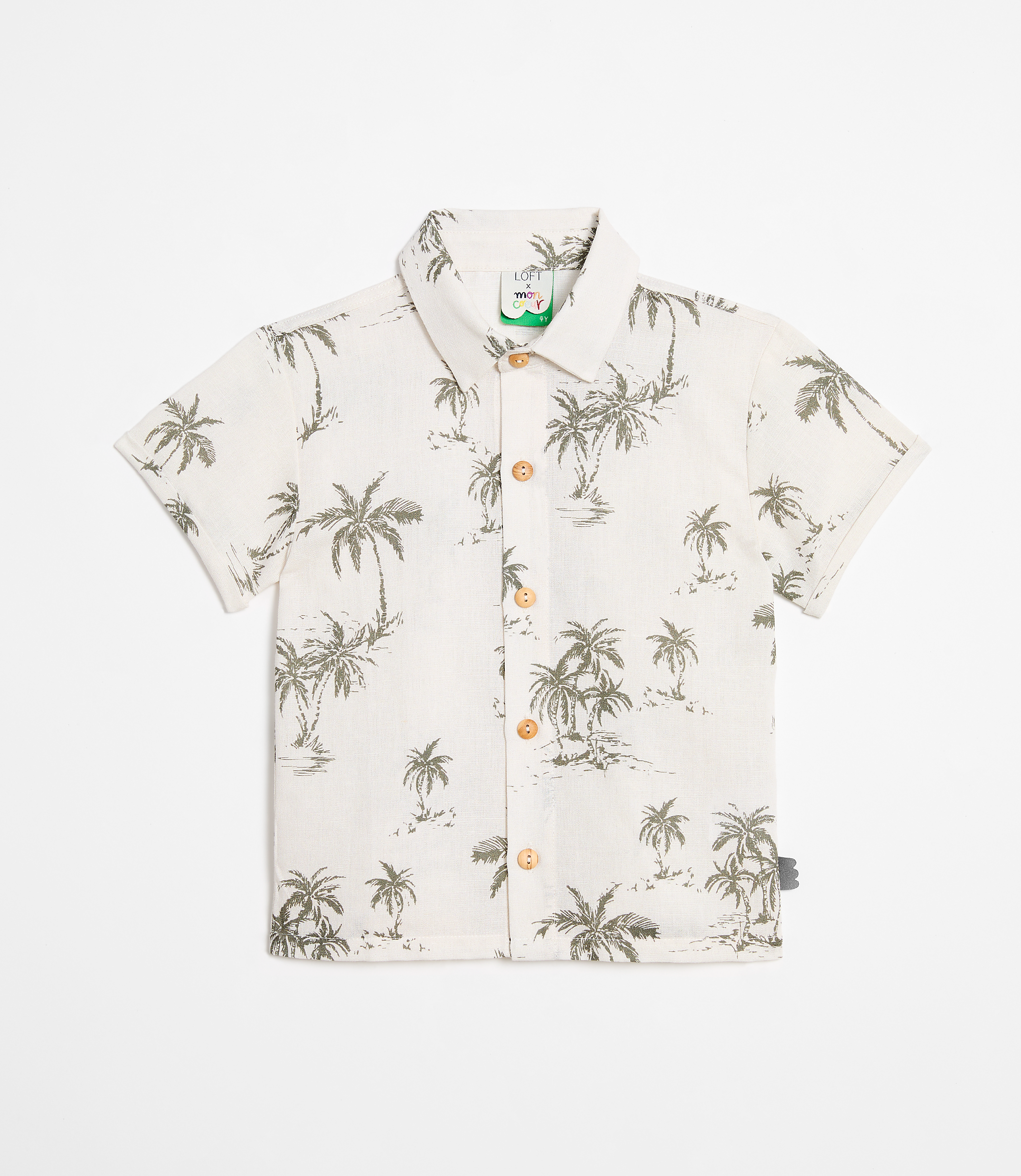 LOFT x Mon Coeur Linen Palm Tree Shirt