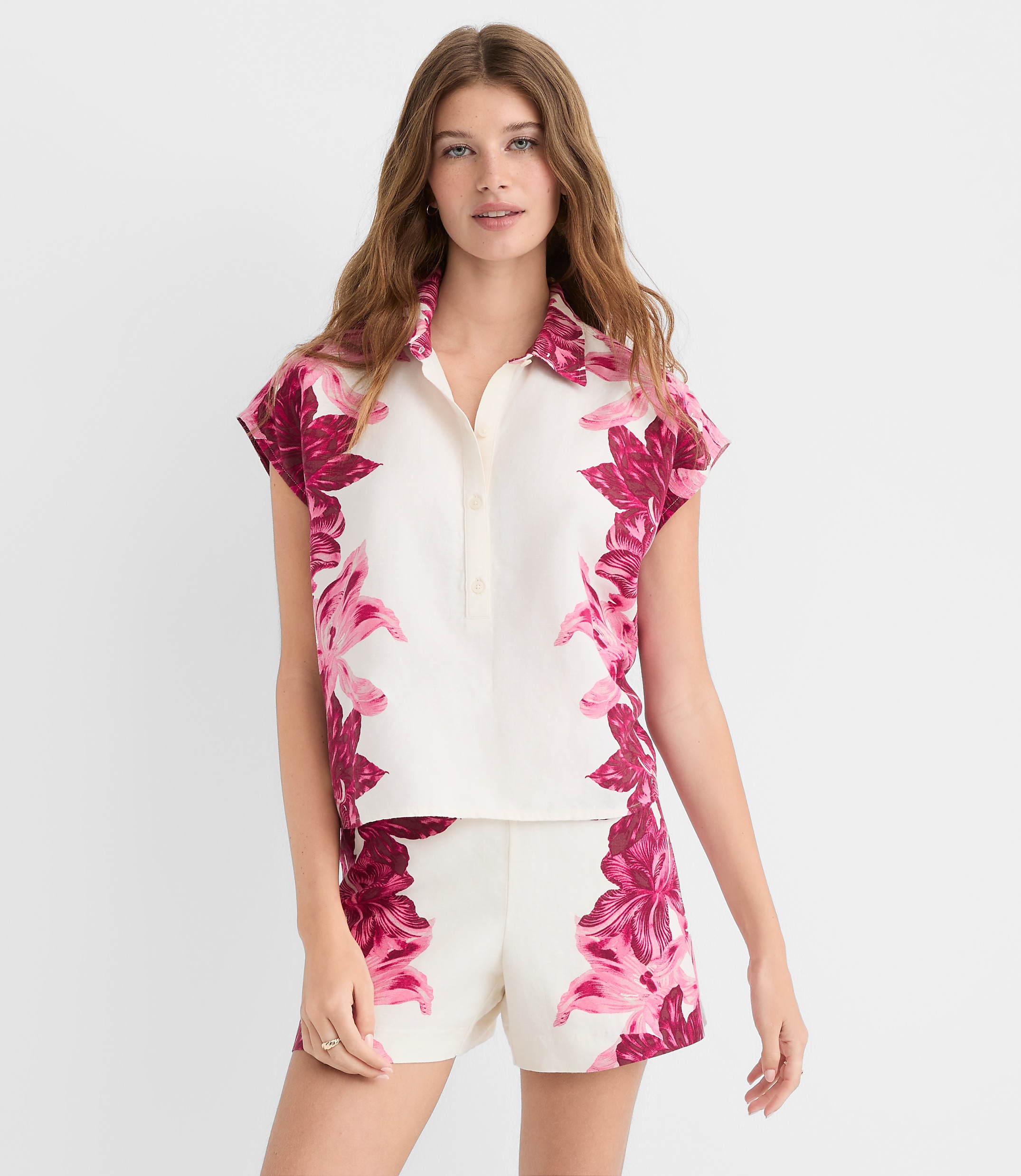 Lily Linen Blend Popover Shirt