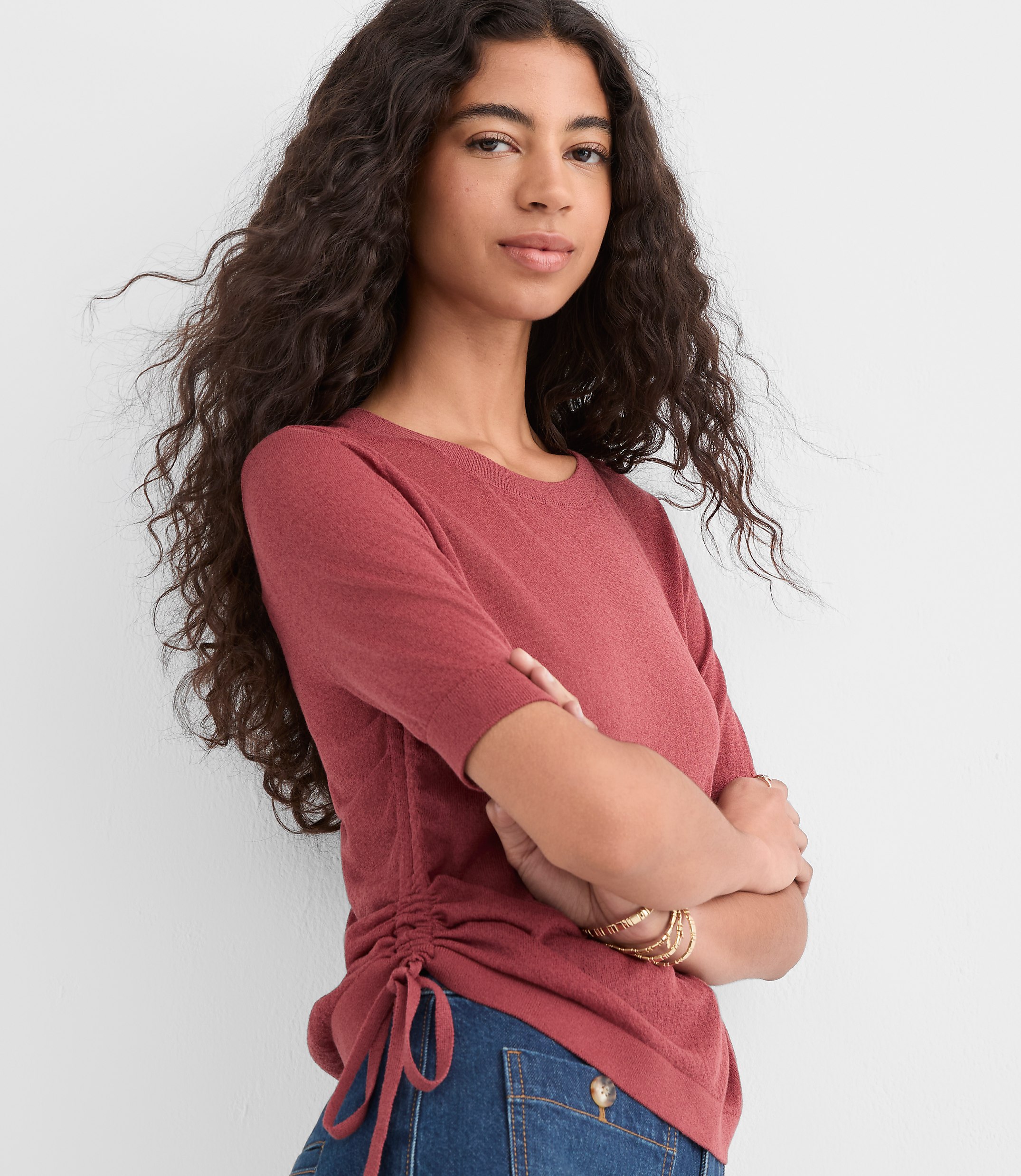 Side Tie Sweater Tee