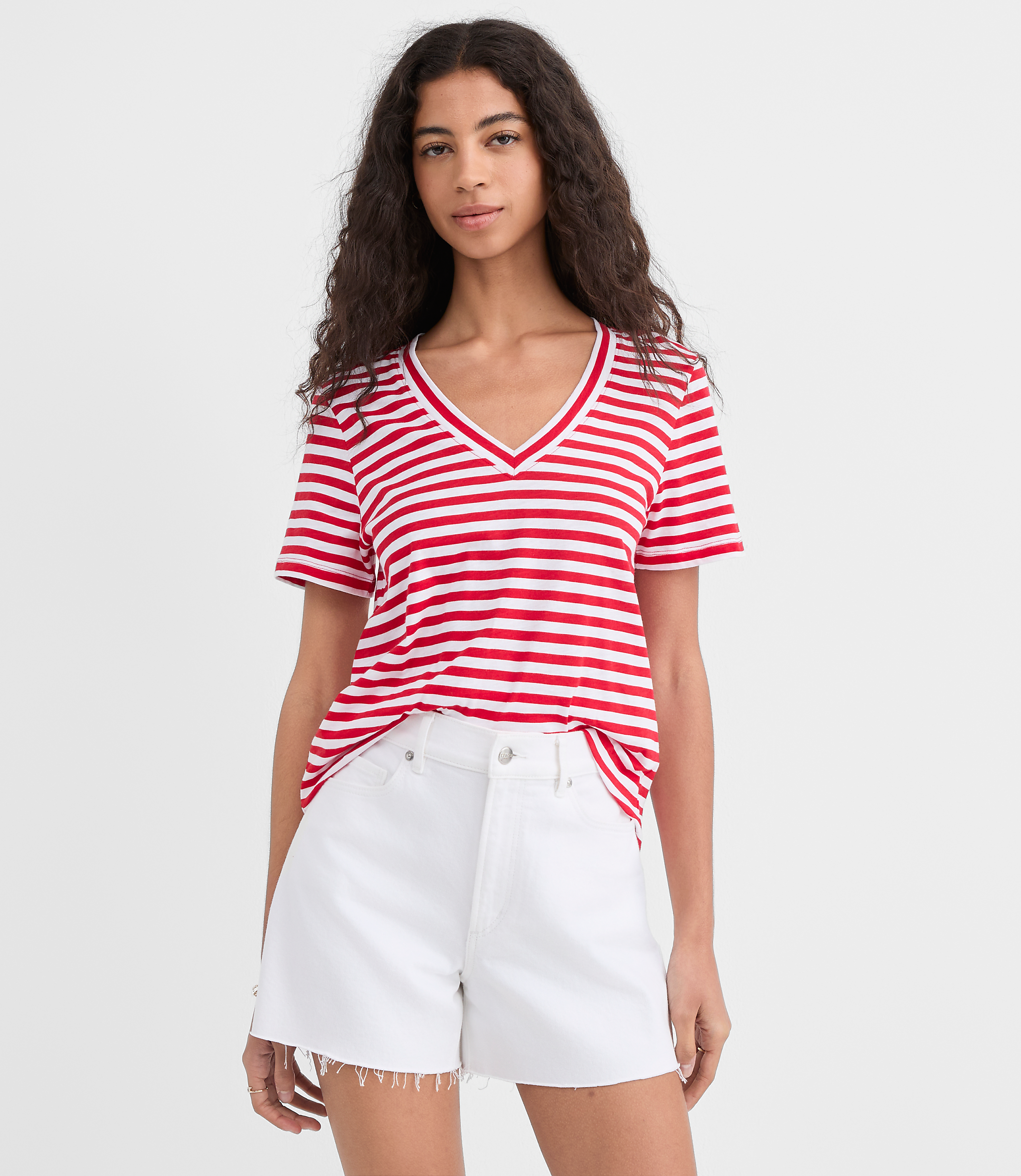 Striped Everyday V-Neck Tee