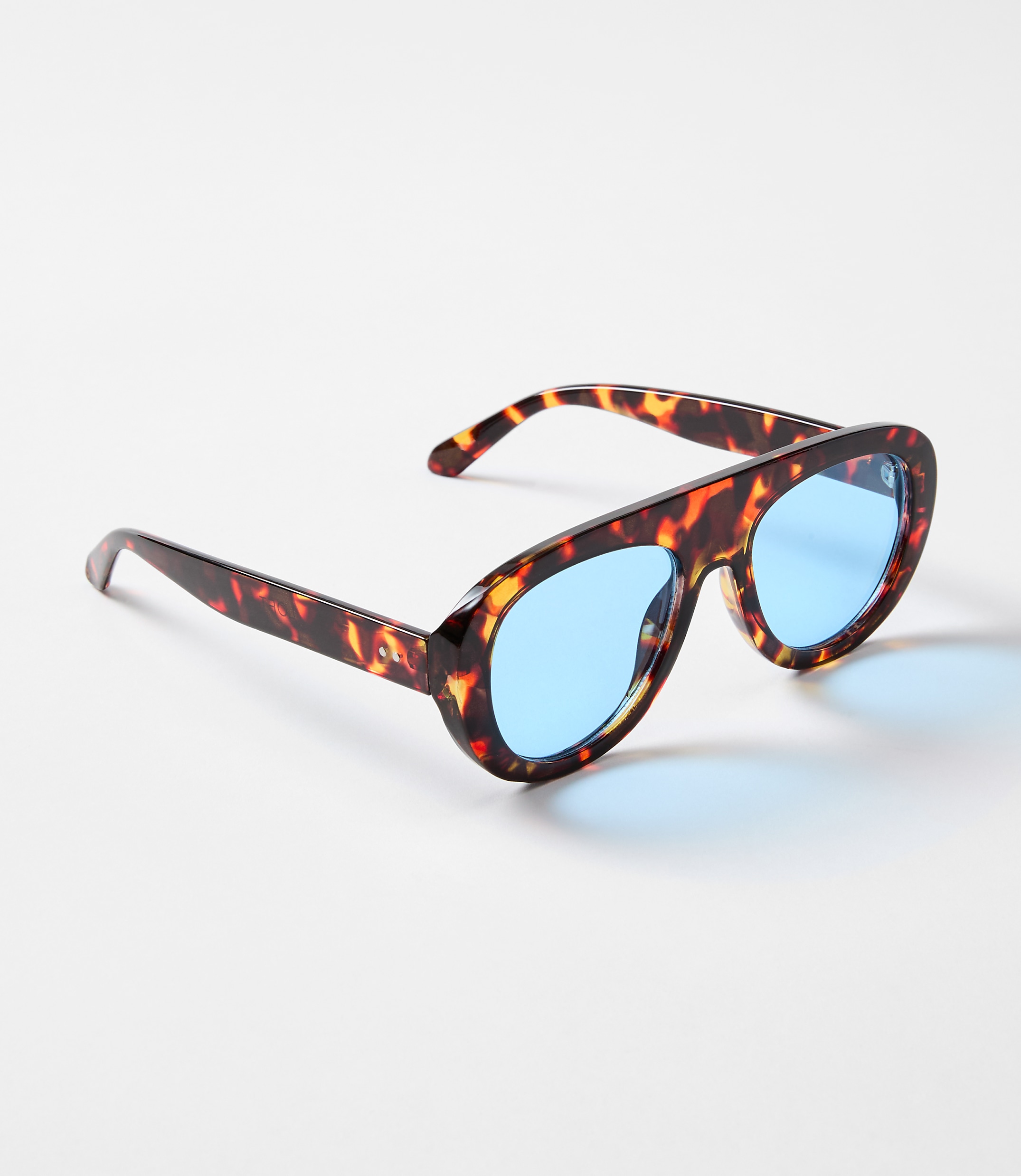 Tortoiseshell Print Shield Sunglasses