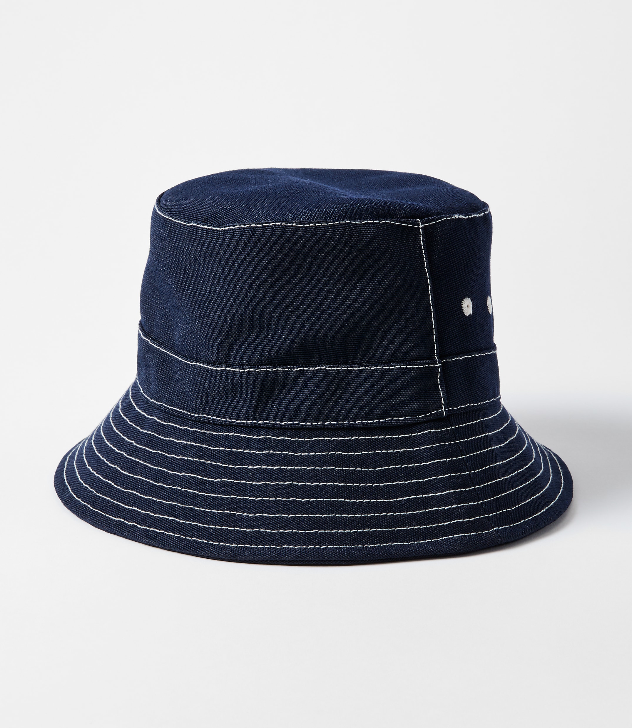Topstitched Canvas Bucket Hat