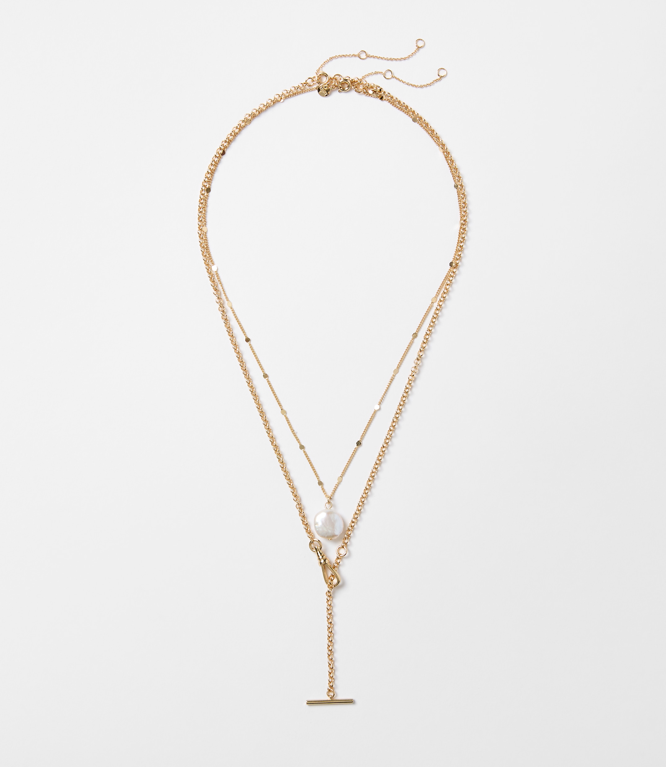 Pearlized Bar Layered Necklace Set