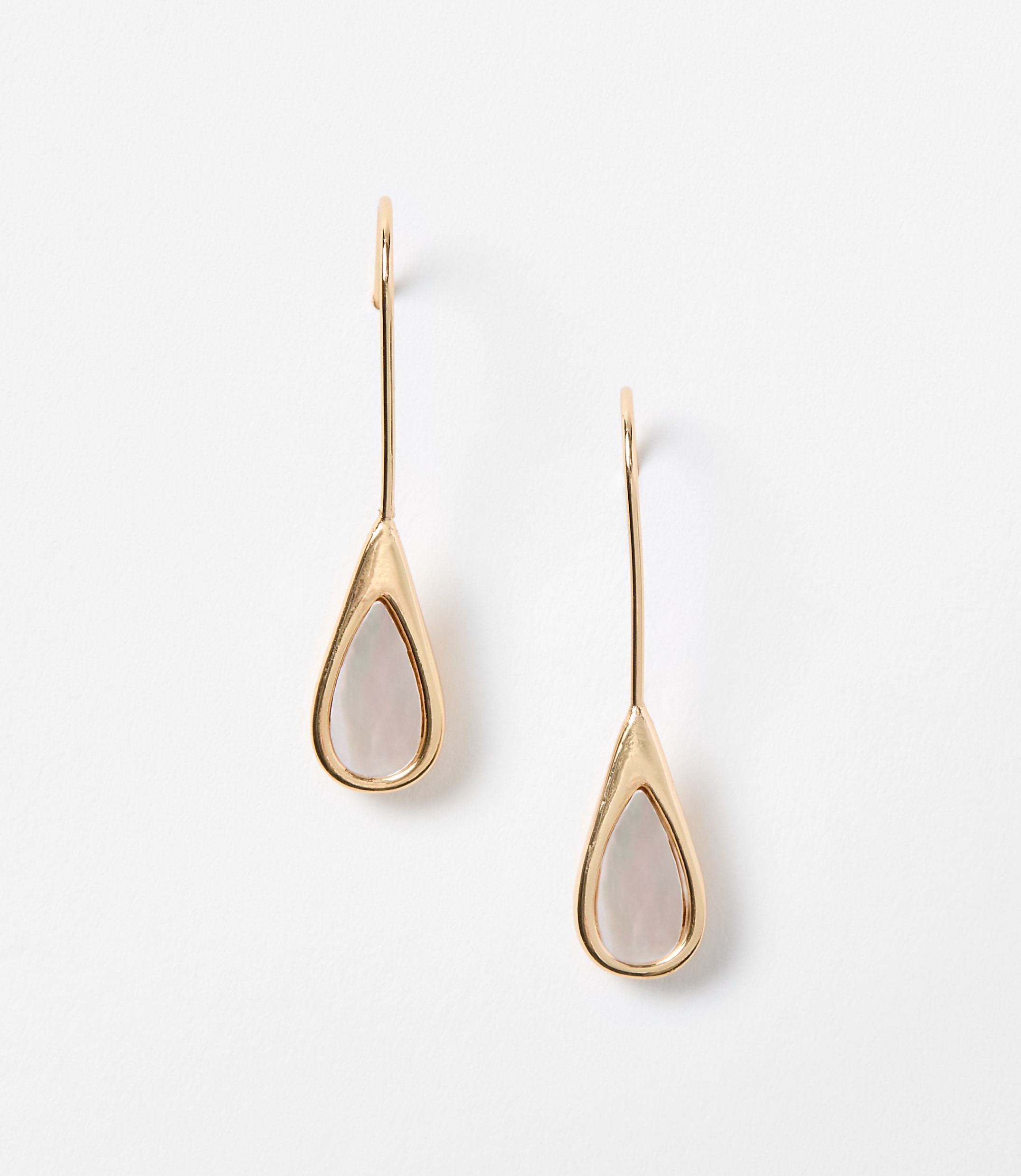 Mother Of Pearl Drop Pull Through Earrings