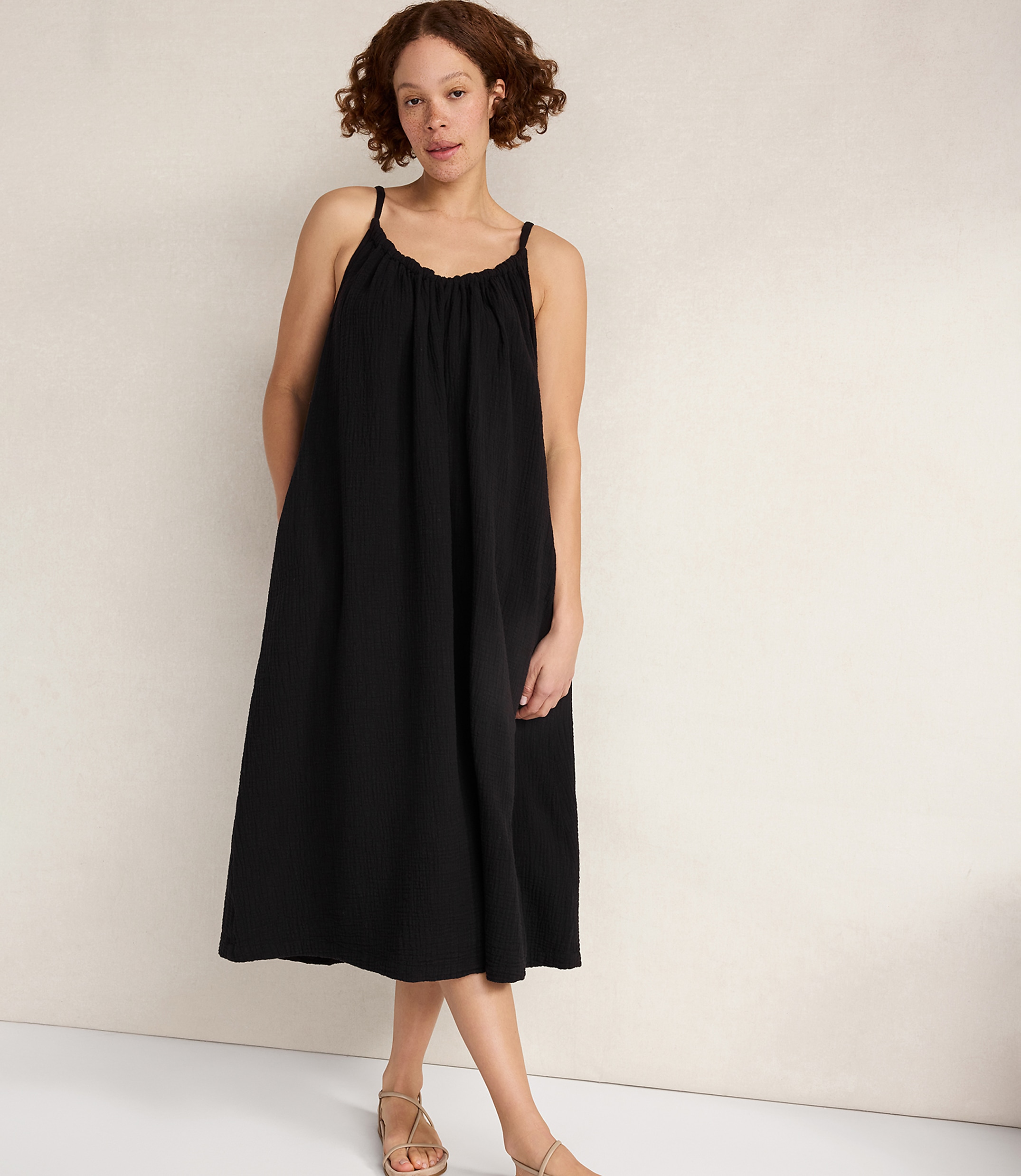 Haven Well Within Textured Cotton Gauze Flowy Midi Dress