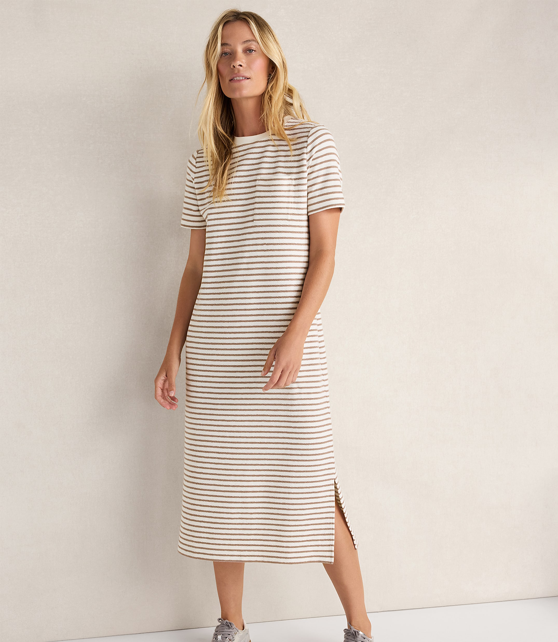 Haven Well Within Cotton Blend Textured T-Shirt Dress