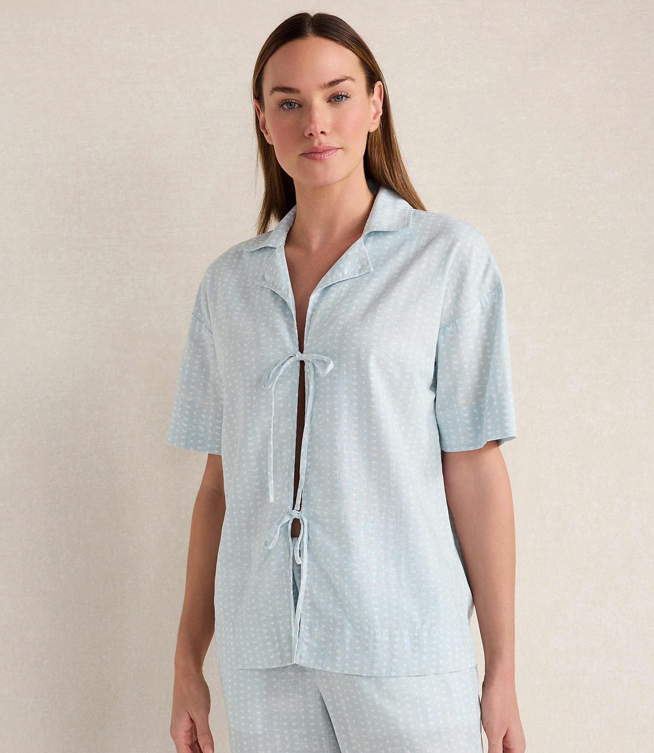 Haven Well Within Cotton Linen Faded Dot Pajama Top