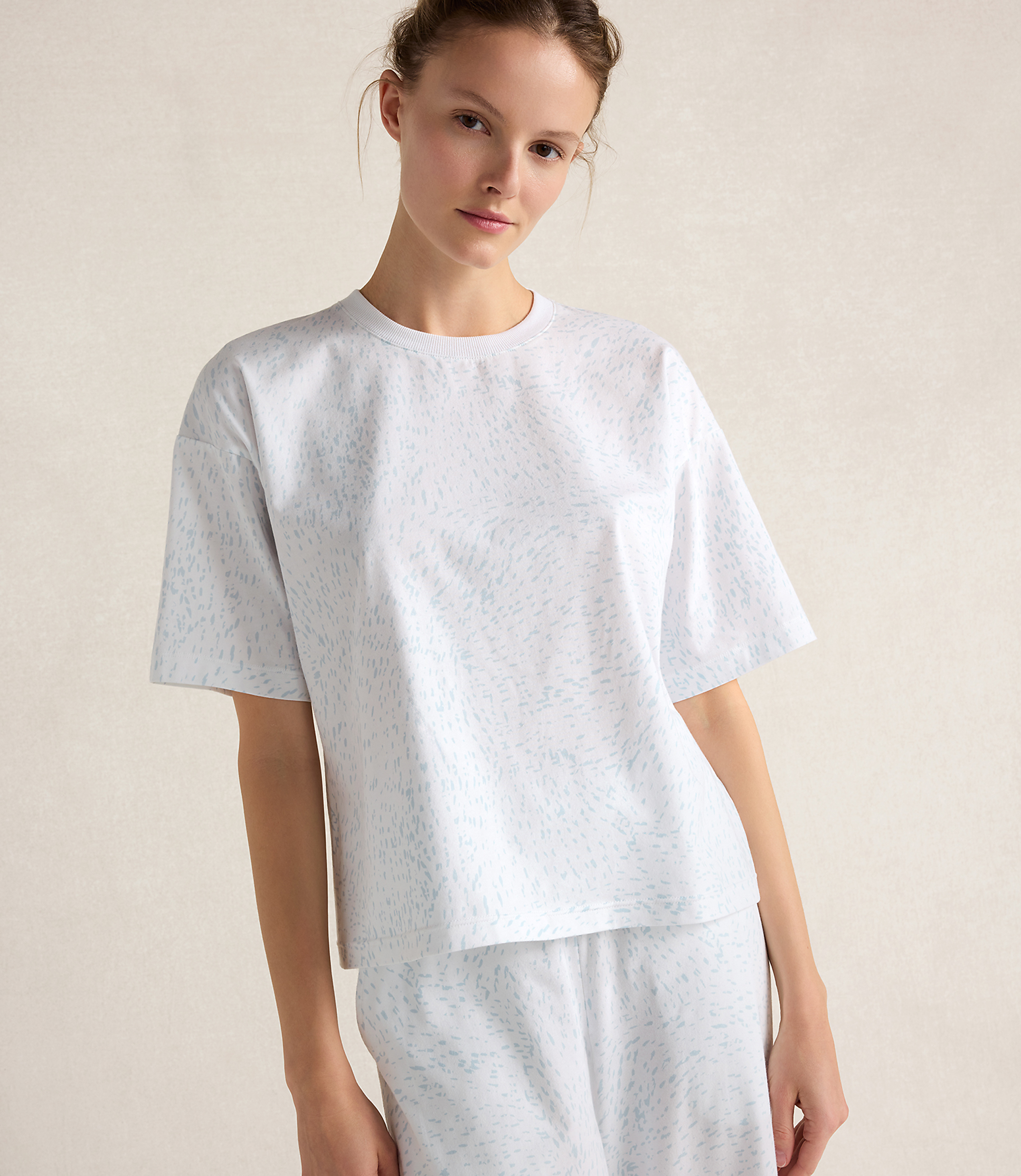 Haven Well Within Organic Cotton Jersey Rippled Sand Pajama Tee