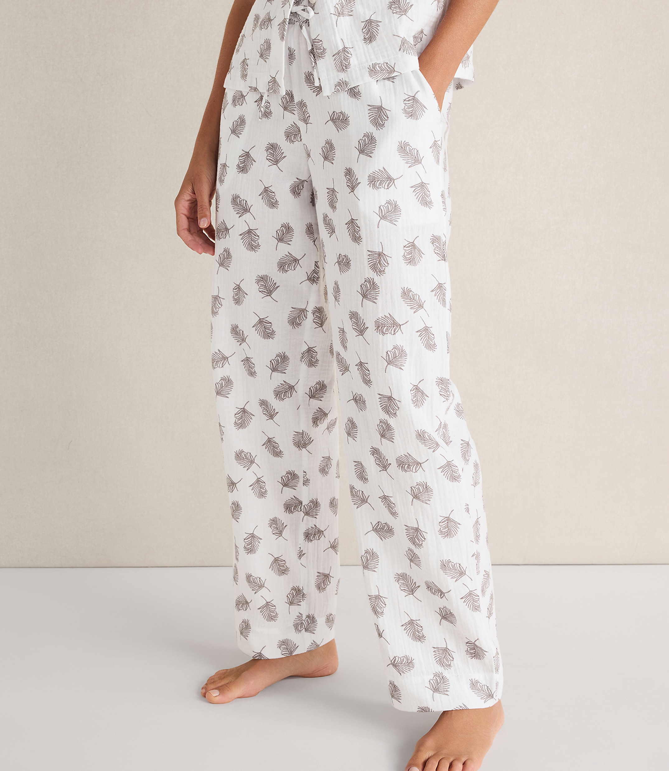 Haven Well Within Organic Cotton Gauze Tossed Fern Pajama Pants