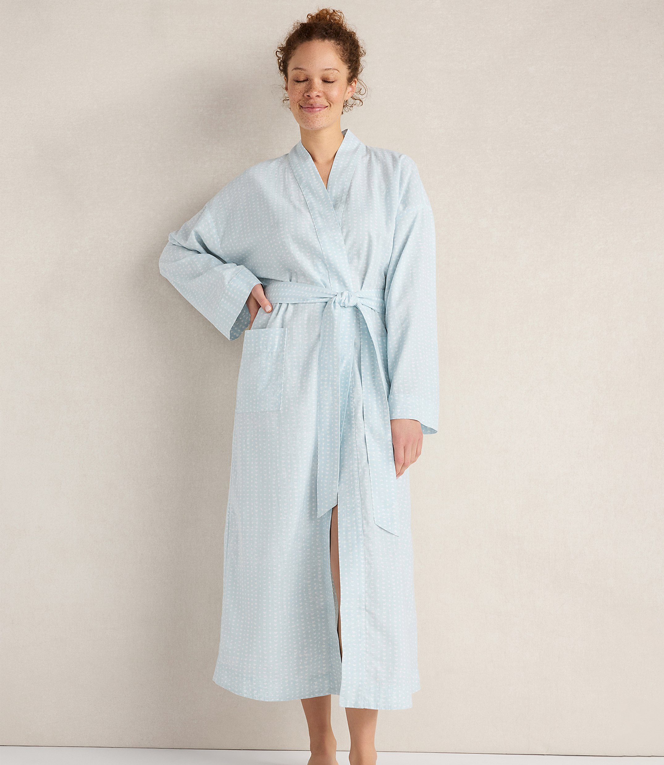 Haven Well Within Cotton Linen Faded Dot Robe