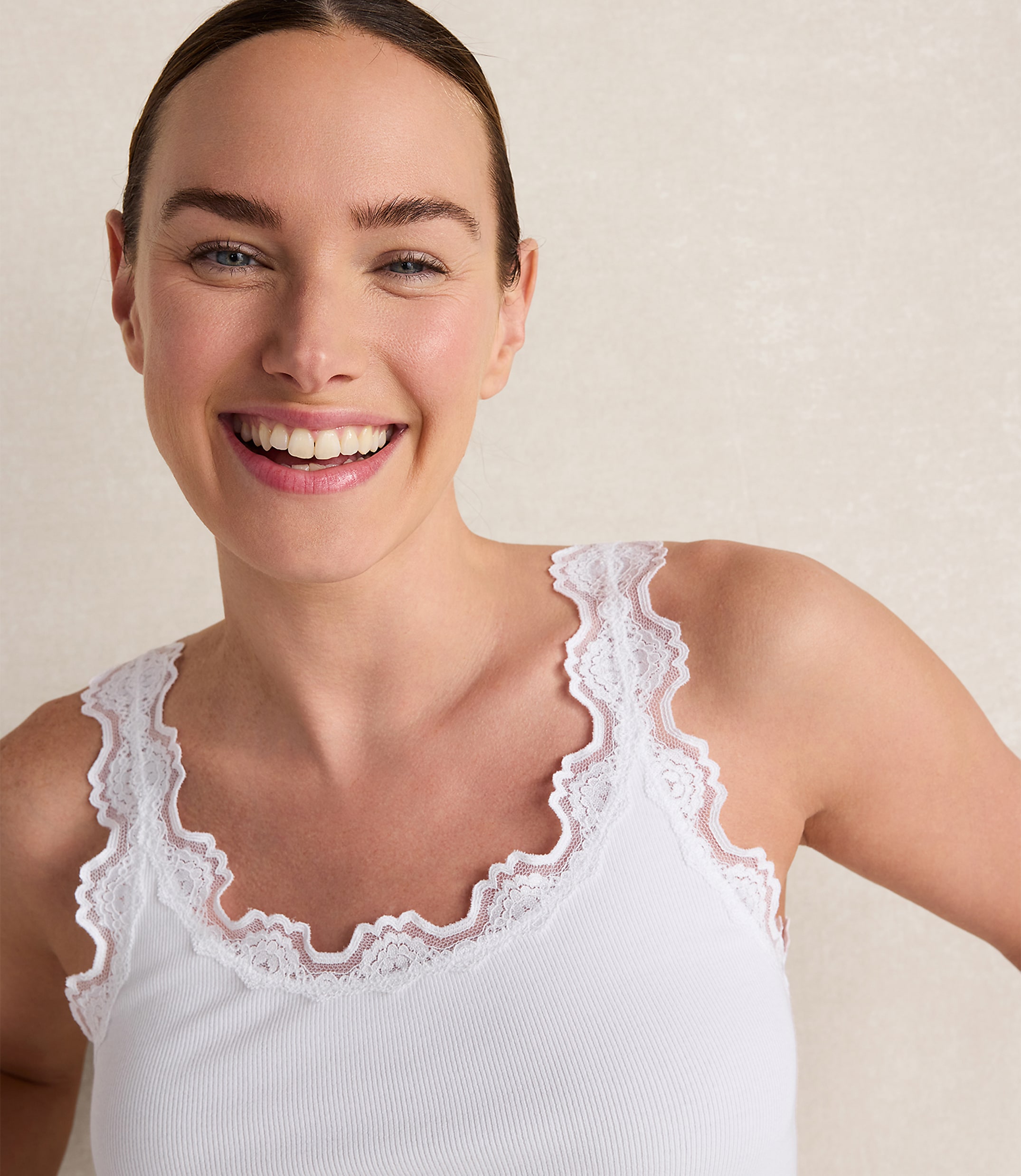 Haven Well Within Organic Cotton Rib Knit Lace Tank