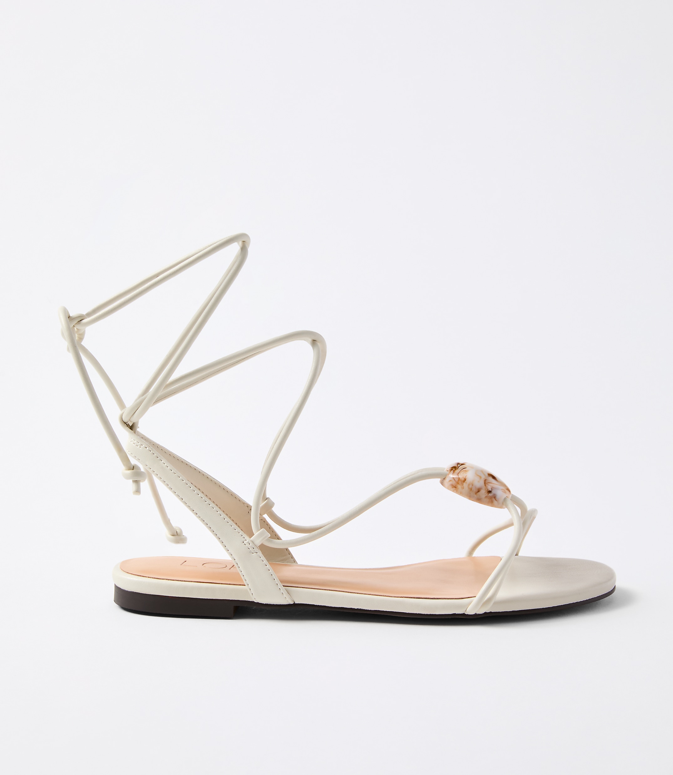 Resin Trim Lace Up Sandals