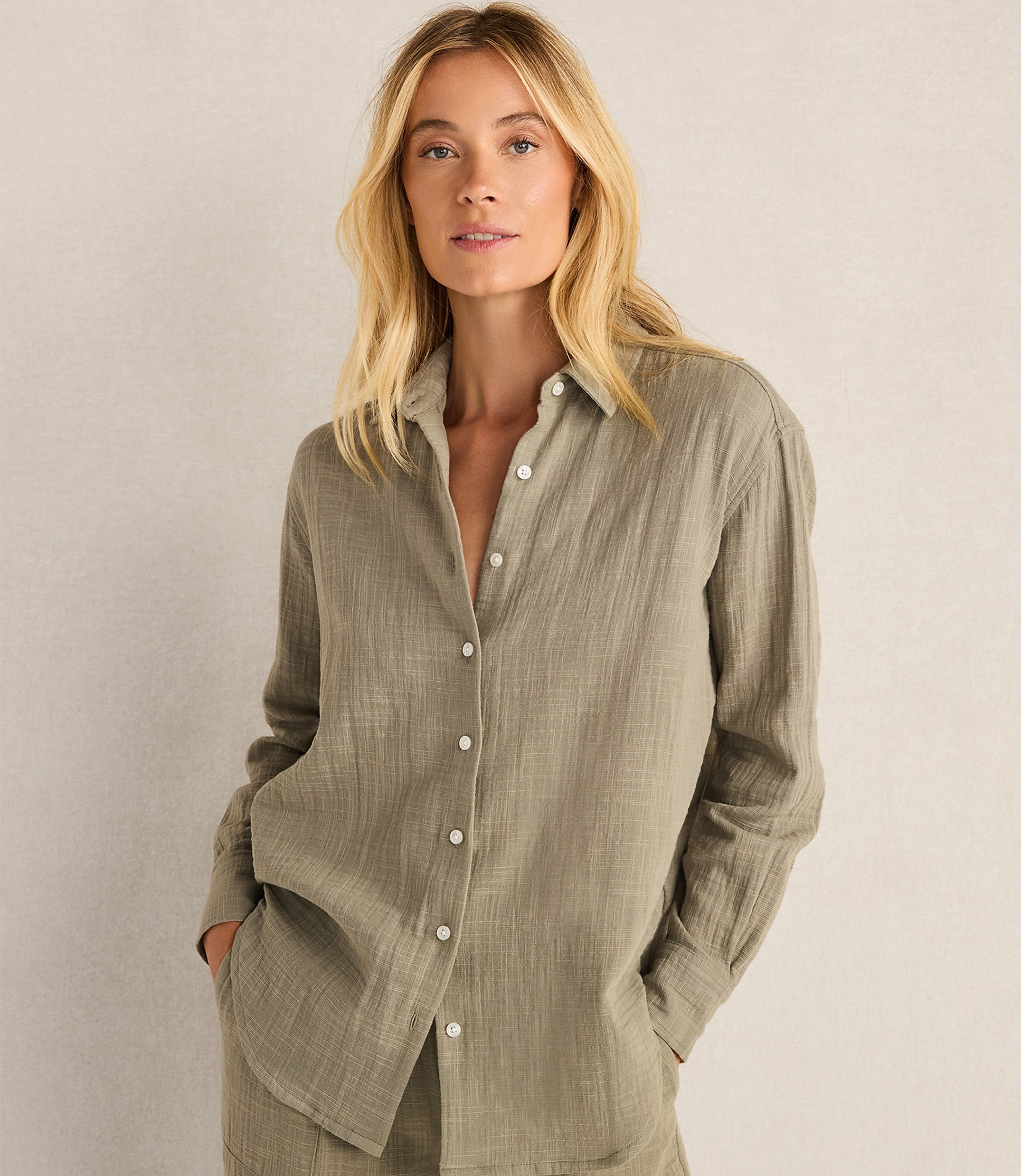 Haven Well Within The Daily Shirt in Textured Cotton Gauze