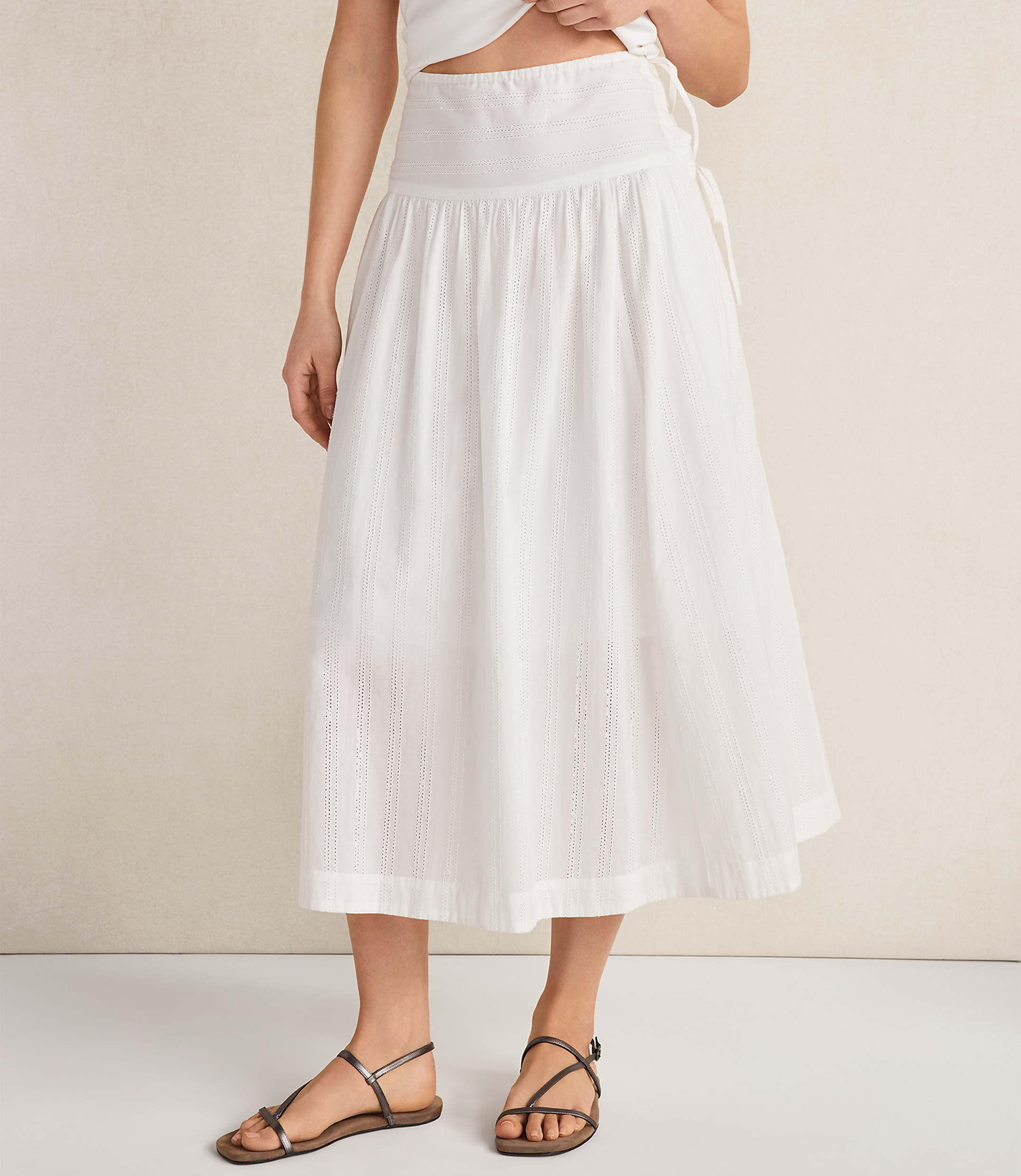 Haven Well Within Organic Cotton Eyelet Drop Waist Skirt
