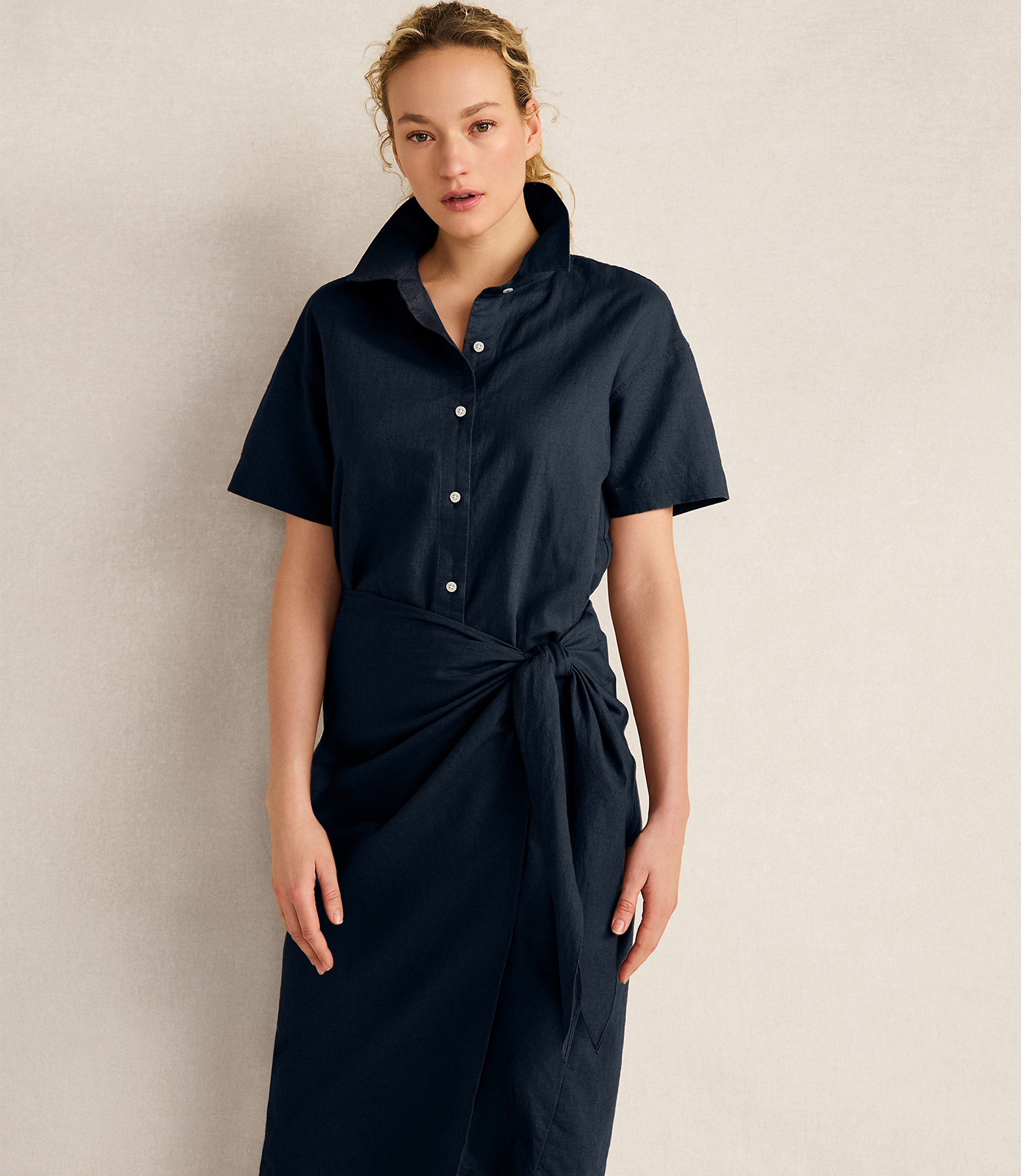 Haven Well Within Organic Cotton Linen Wrap Dress