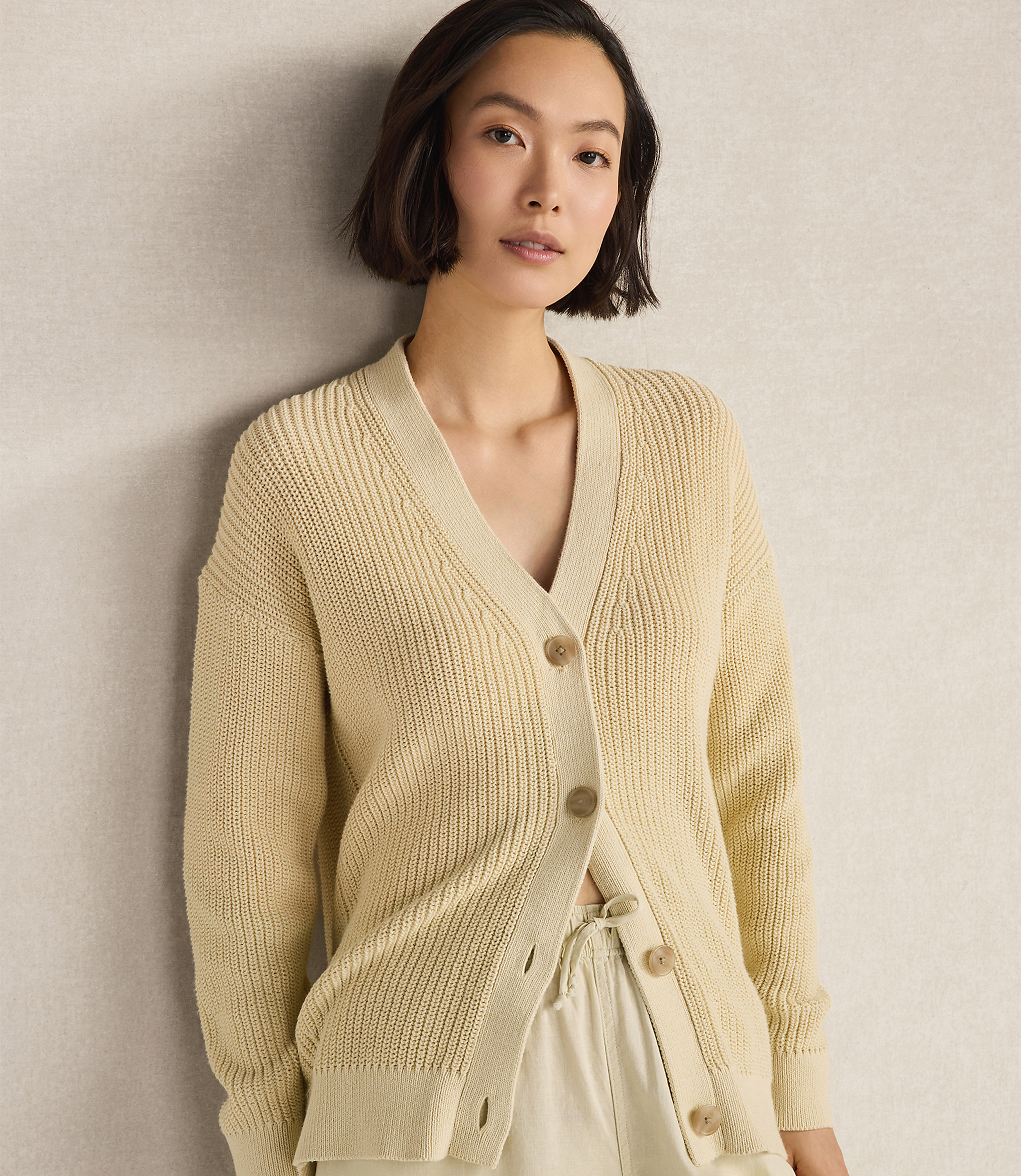 Haven Well Within Organic Cotton Shaker Stitch Cardigan