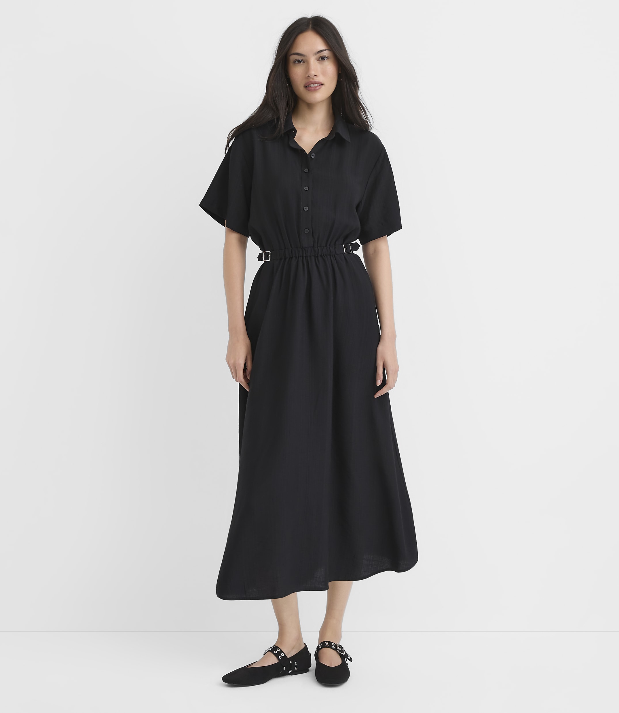 Petite Double Buckle Shirtdress