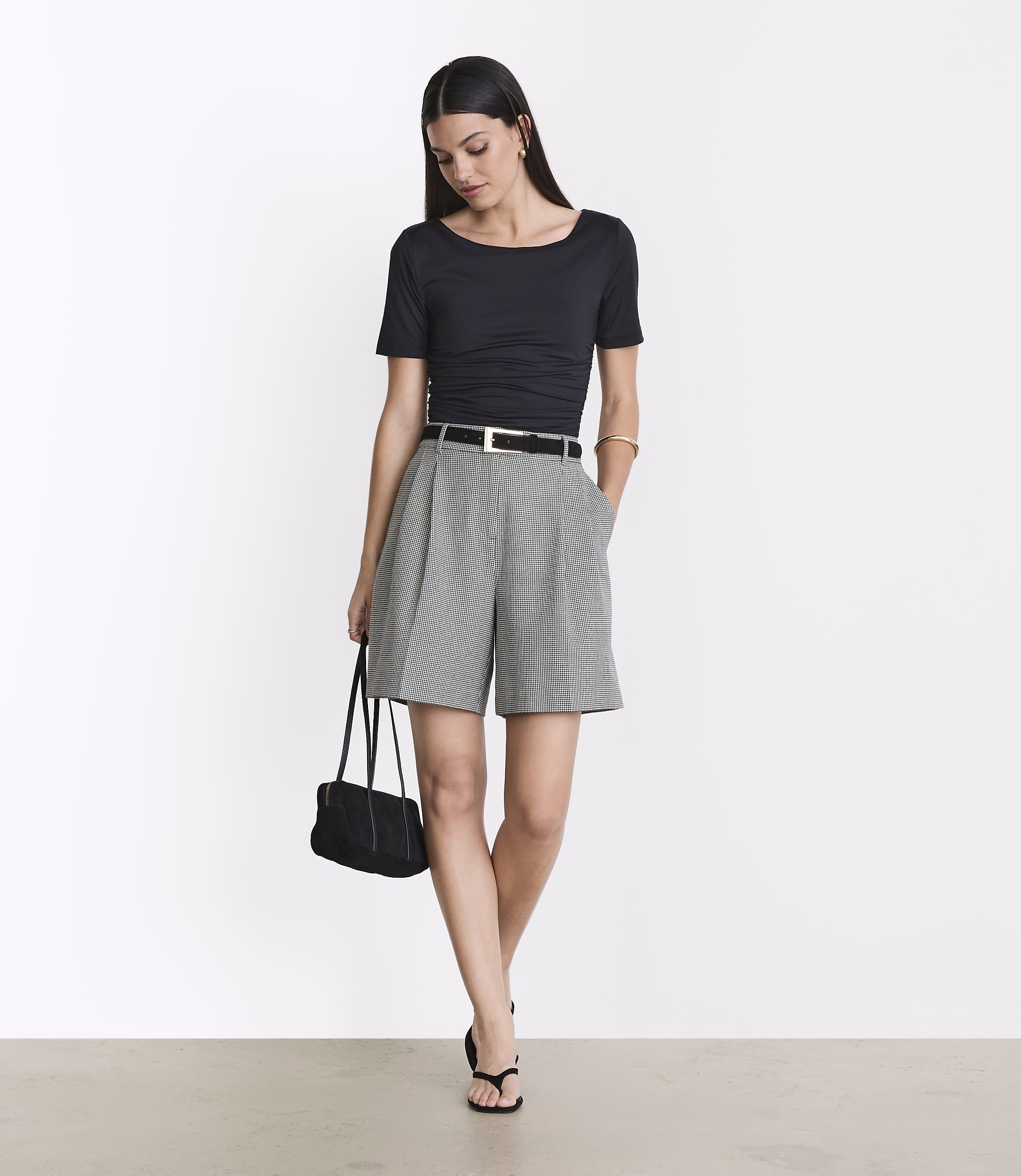 Petite LOFT Versa 360 Knit Ruched Top