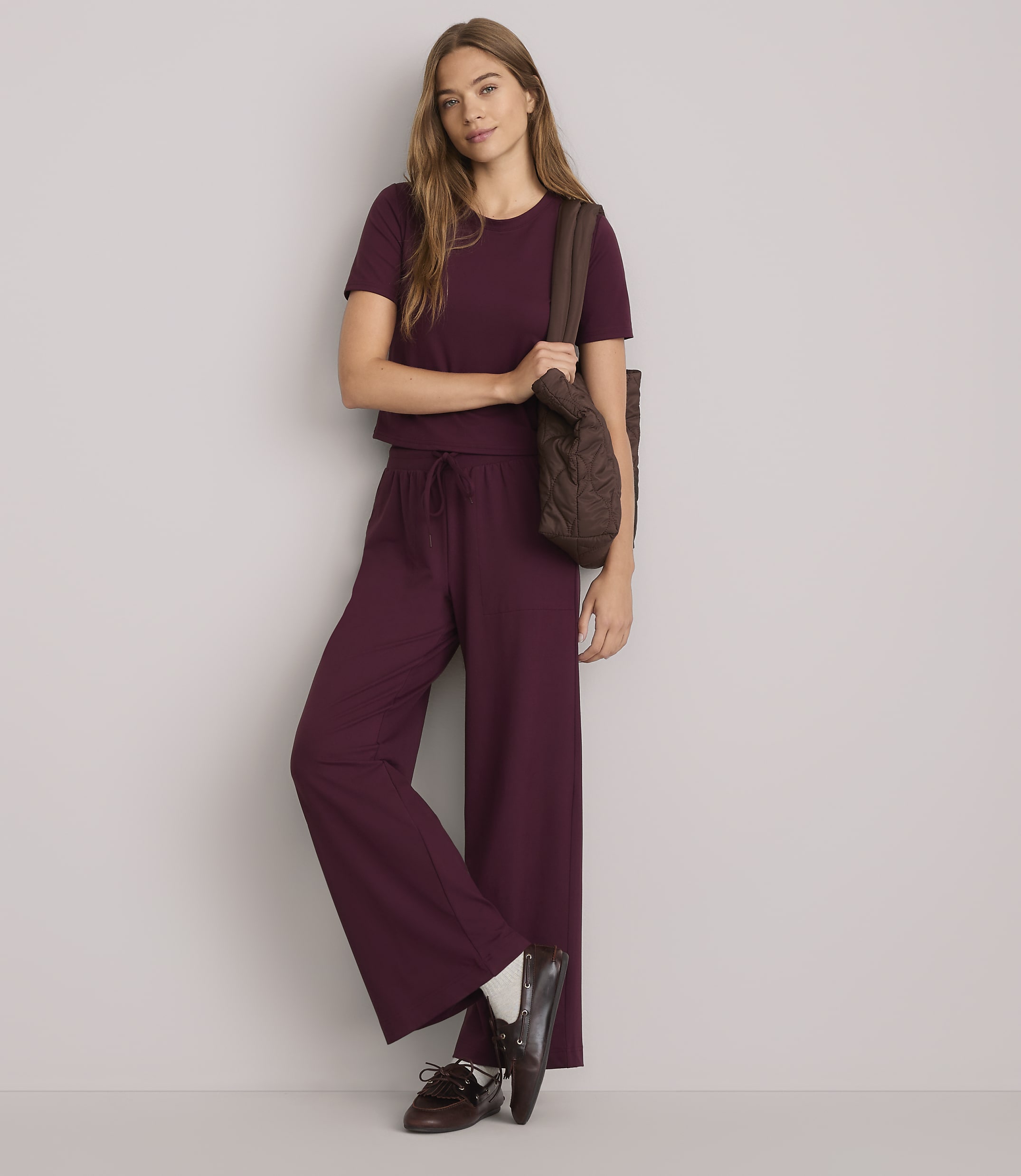 Petite Lou & Grey Brushedsoft Slim Wide Leg Pants