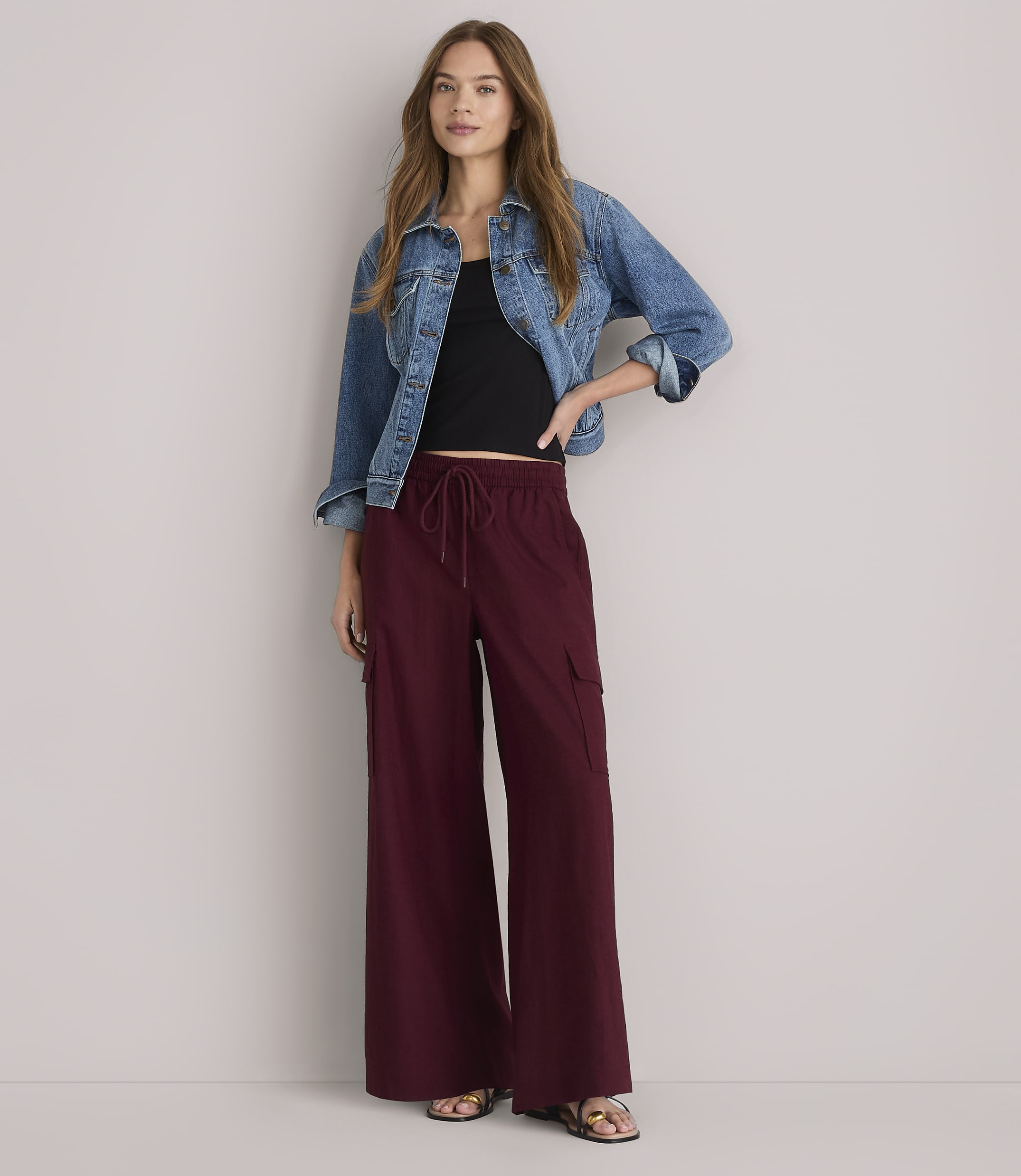 Petite Lou & Grey Linen Cotton Cargo Pants