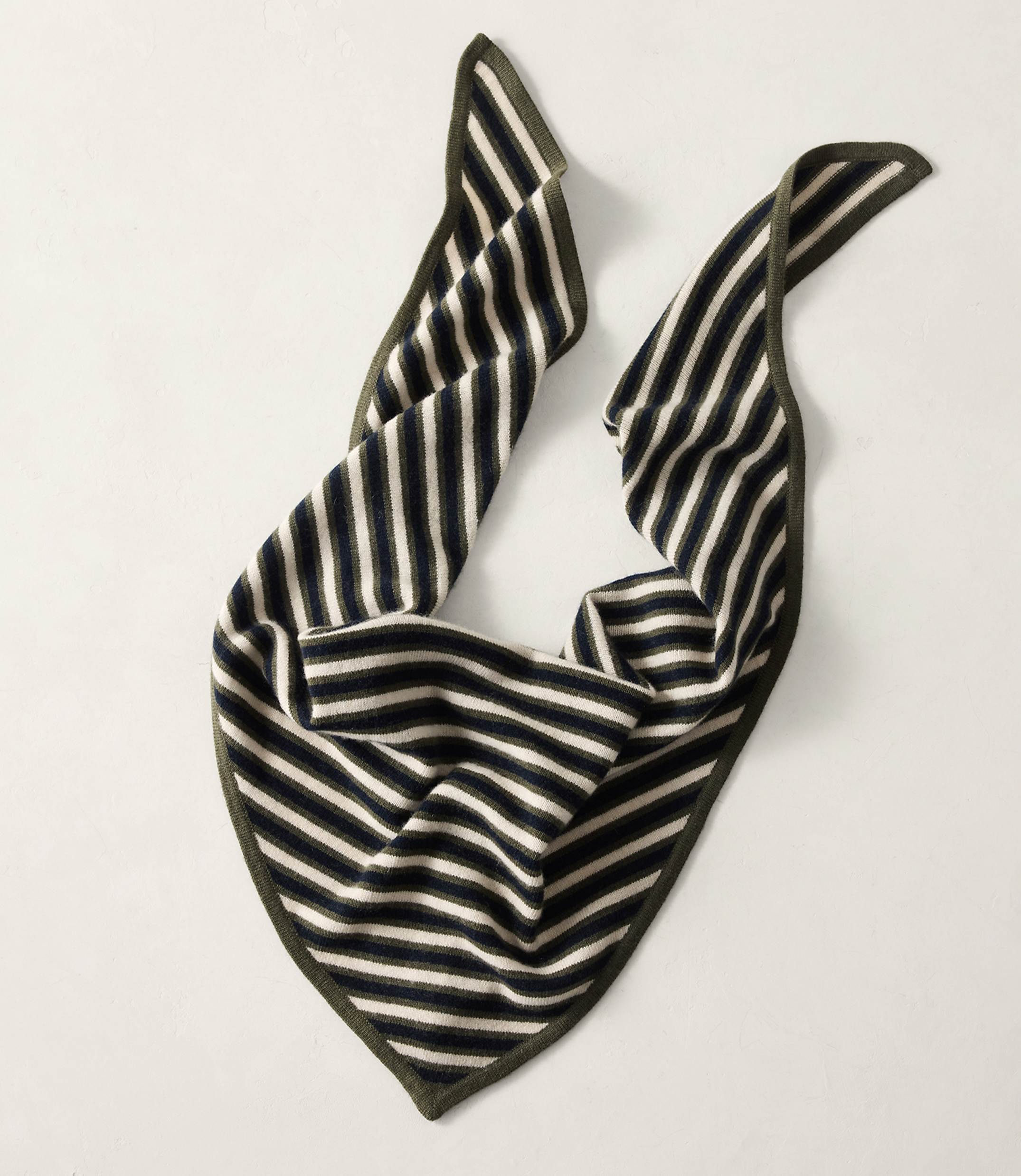 Haven Well Within Wool and Cashmere Striped Triangle Scarf