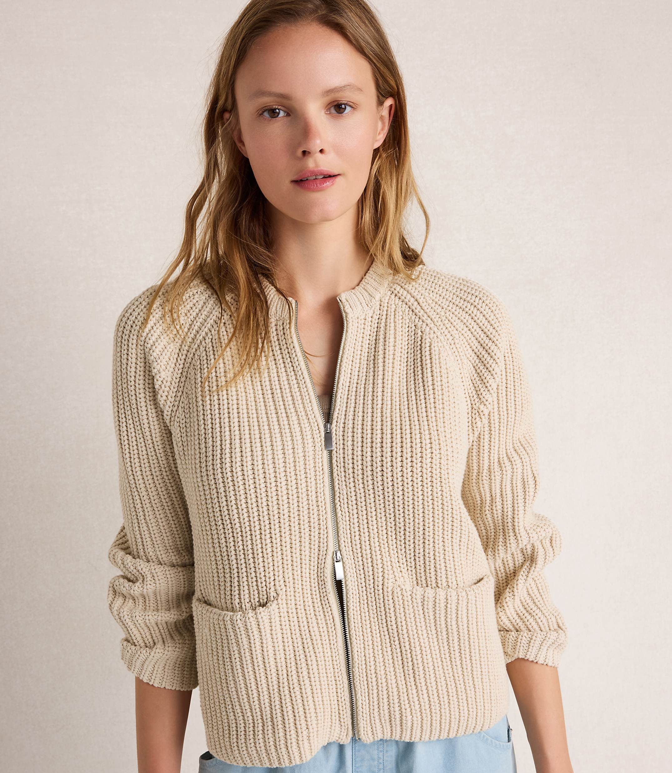 Haven Well Within Cotton Blend Shaker Stitch Bomber Jacket