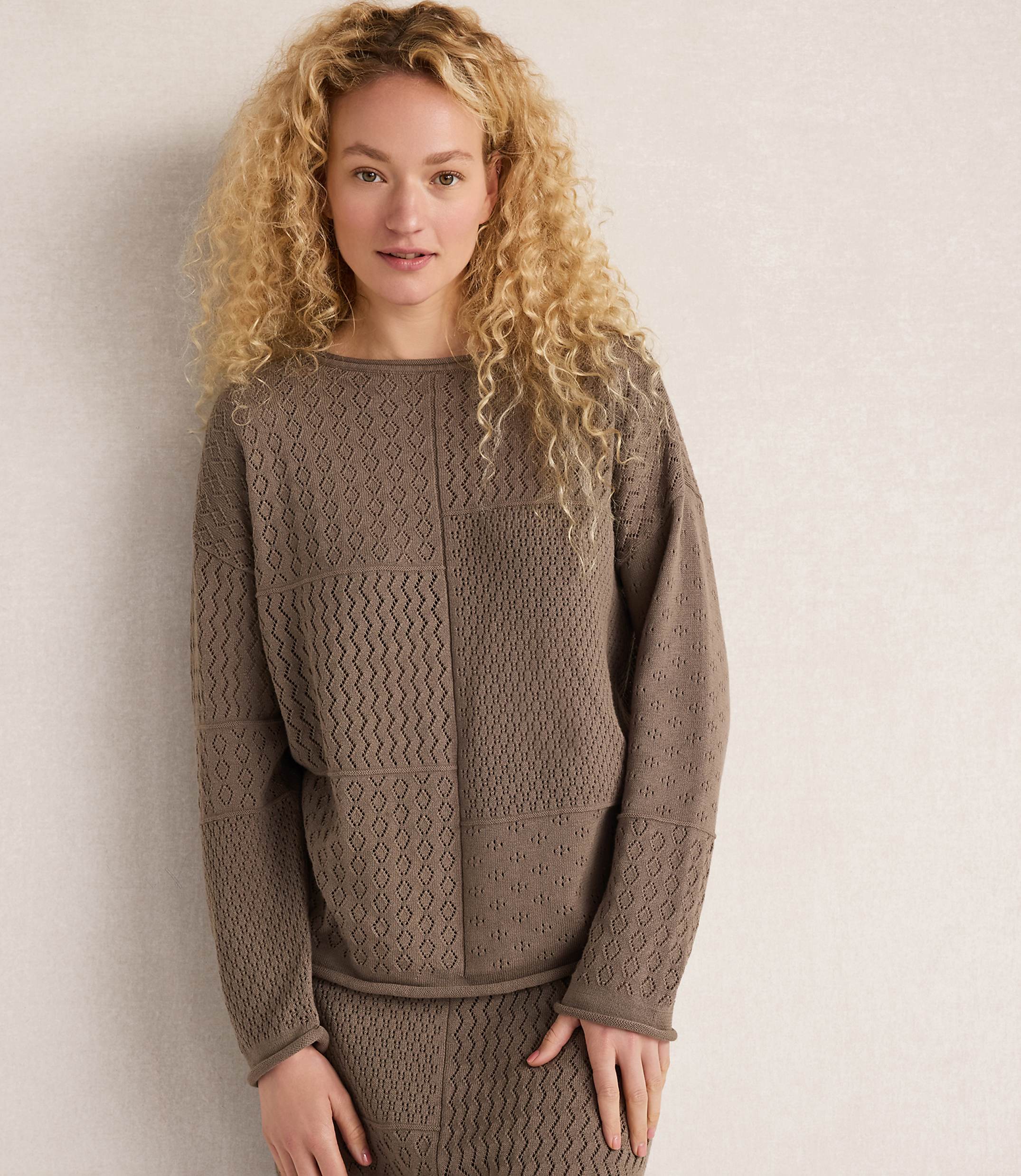 Haven Well Within Organic Cotton Mixed Stitch Roll Neck Sweater