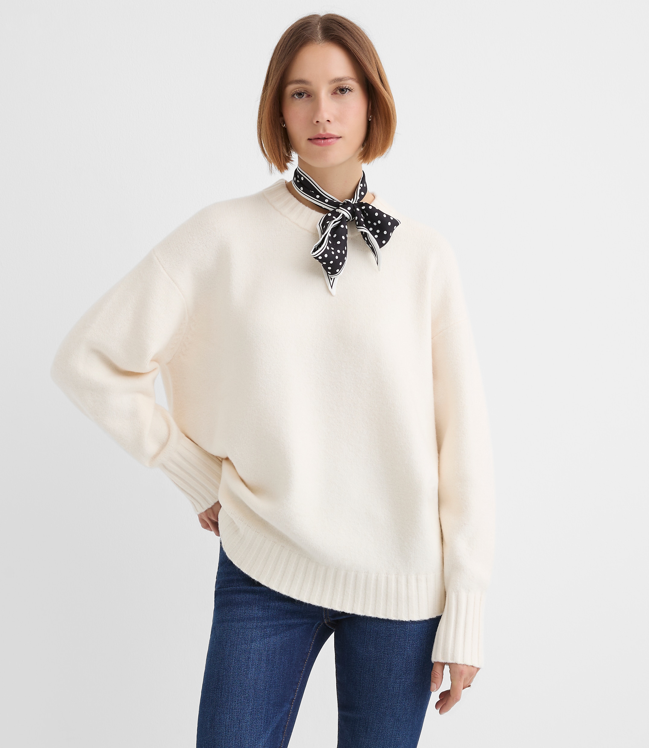 Petite Balloon Sleeve Tunic Sweater