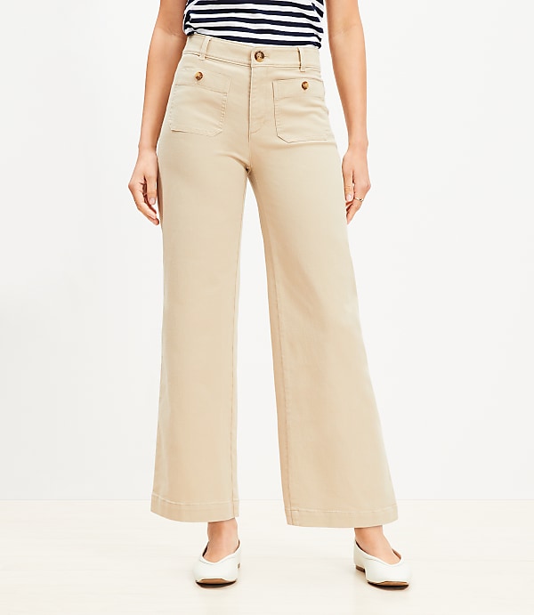 Palmer Wide Leg Crop Pants in Twill