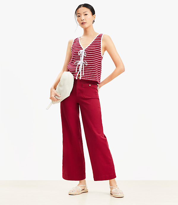 Palmer Wide Leg Crop Pants in Twill